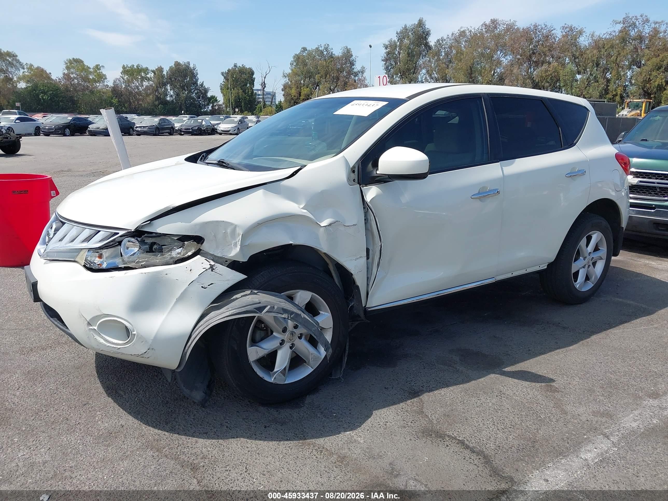 2010 Nissan Murano S White vin: JN8AZ1MU7AW017572