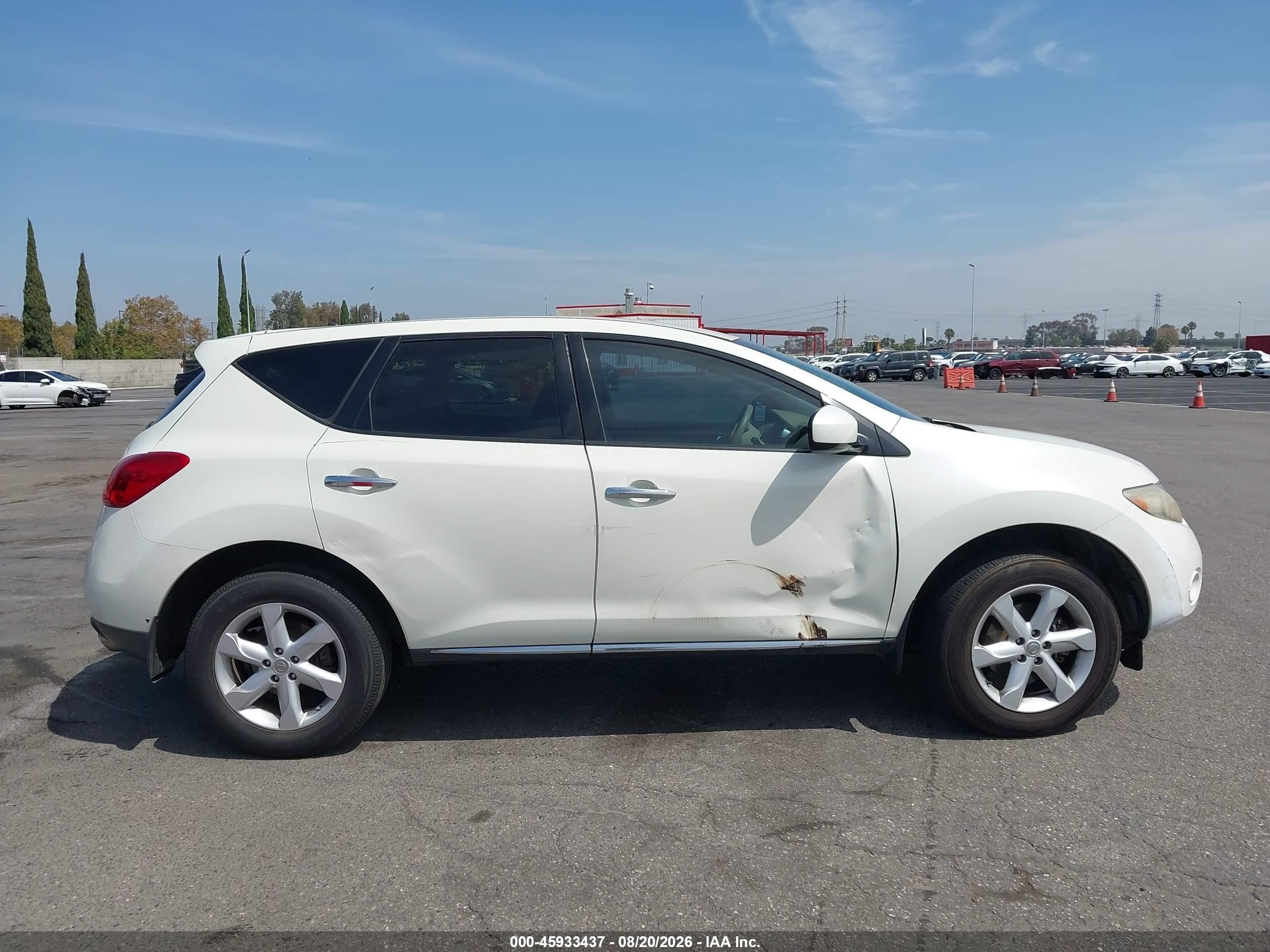 2010 Nissan Murano S White vin: JN8AZ1MU7AW017572