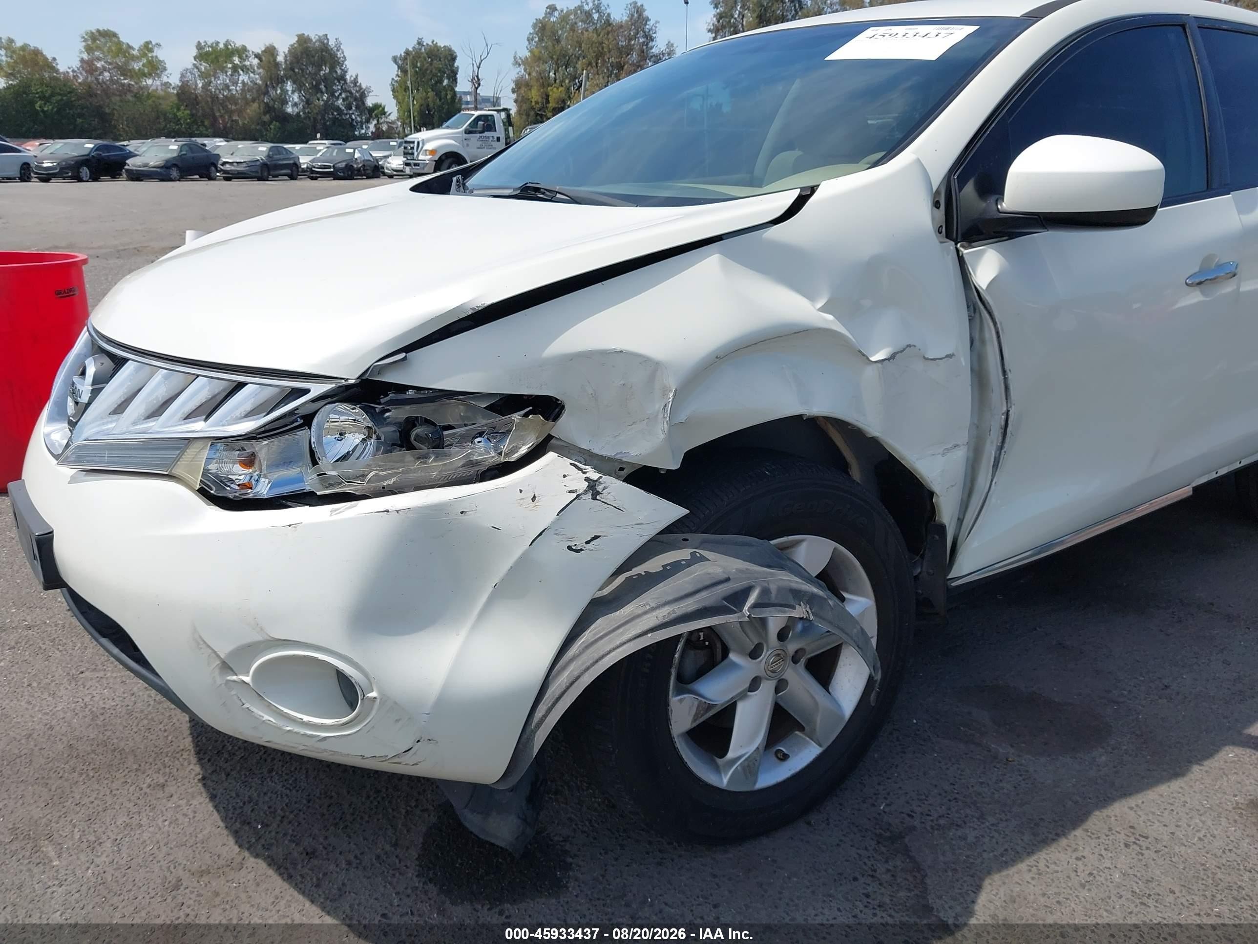 2010 Nissan Murano S White vin: JN8AZ1MU7AW017572