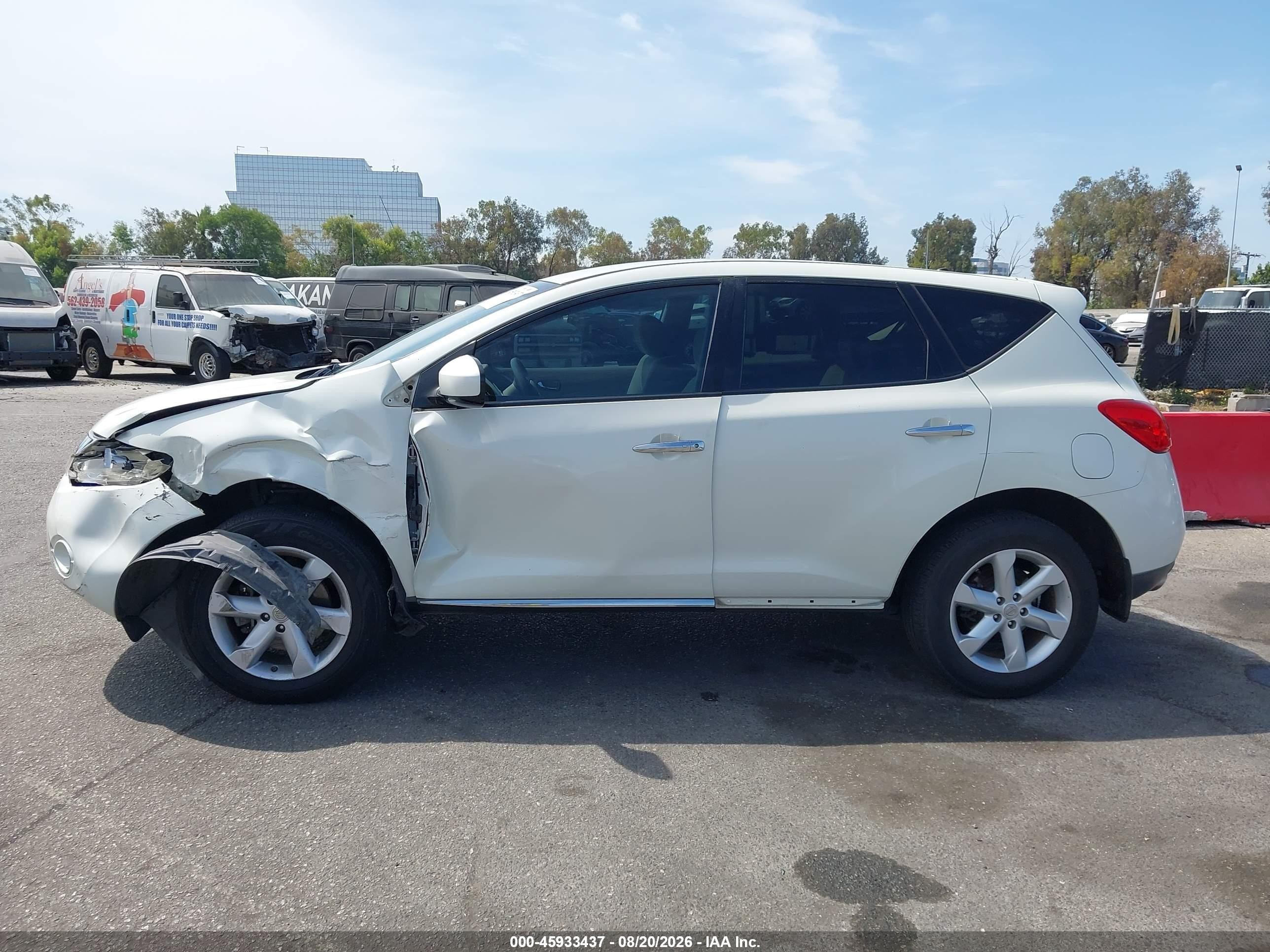 2010 Nissan Murano S White vin: JN8AZ1MU7AW017572