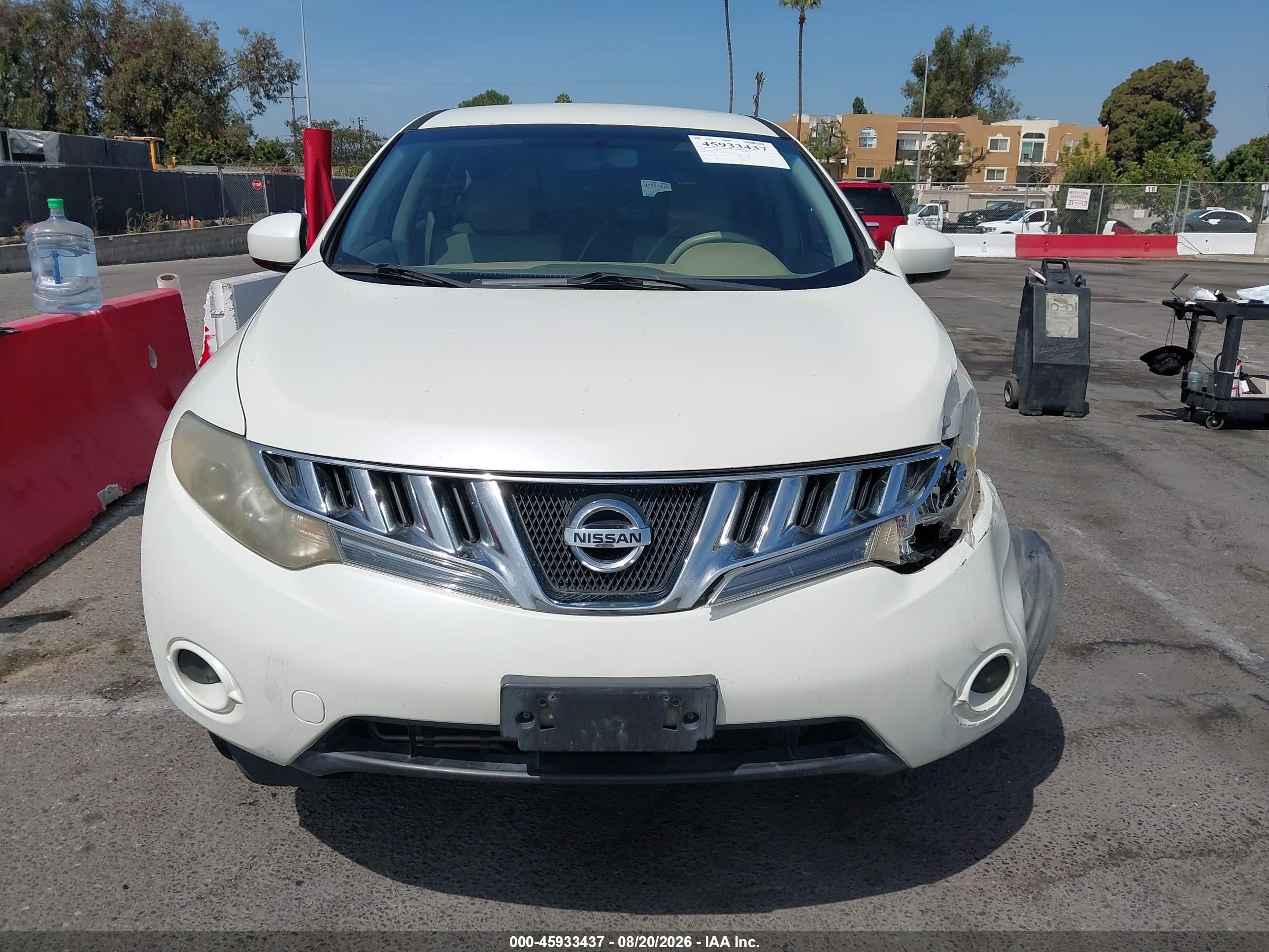 2010 Nissan Murano S White vin: JN8AZ1MU7AW017572