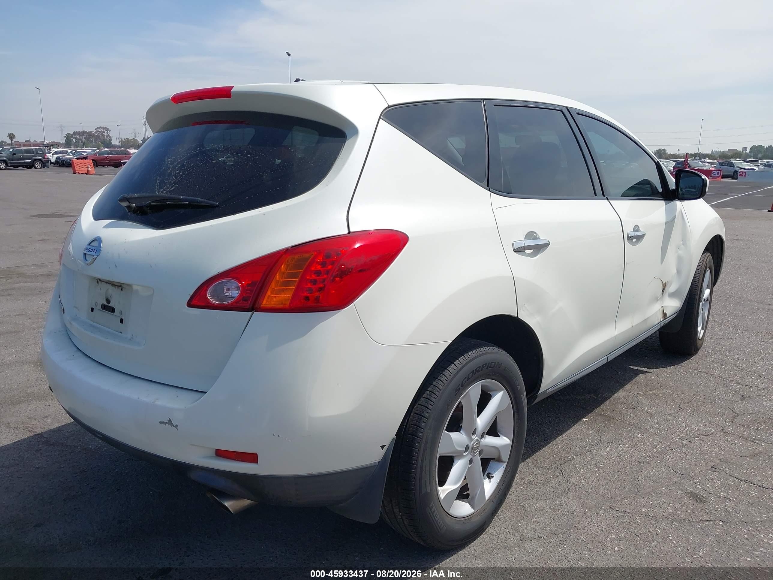 2010 Nissan Murano S White vin: JN8AZ1MU7AW017572