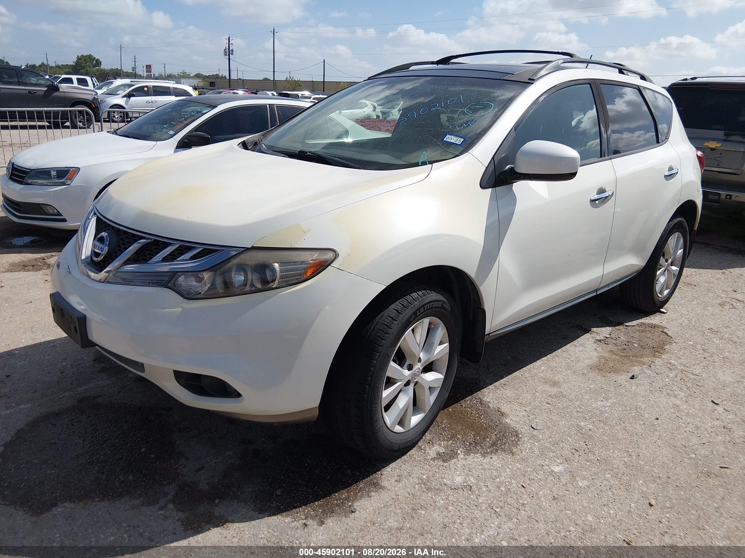 2011 Nissan Murano Sl White vin: JN8AZ1MU7BW068507