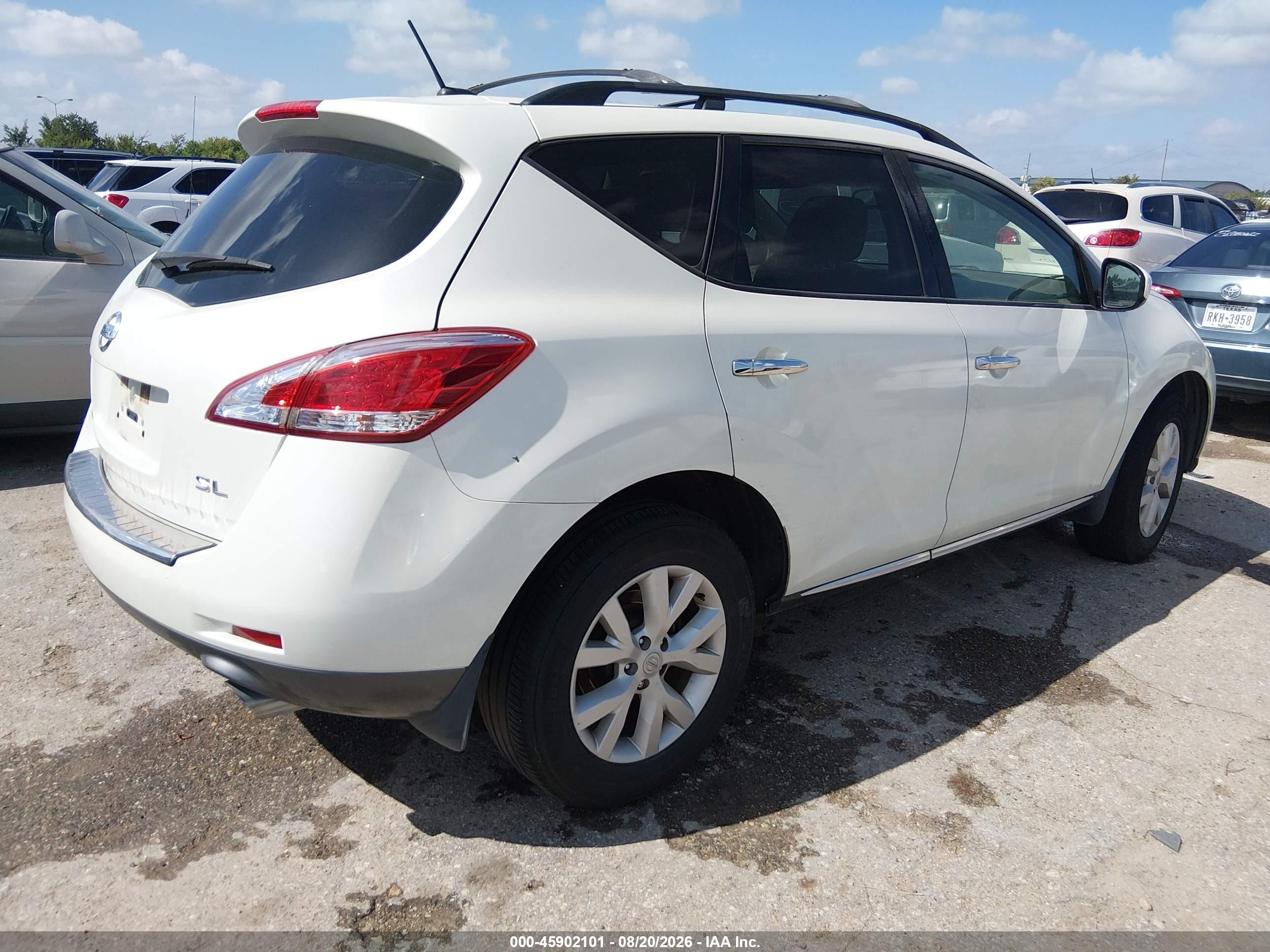 2011 Nissan Murano Sl White vin: JN8AZ1MU7BW068507