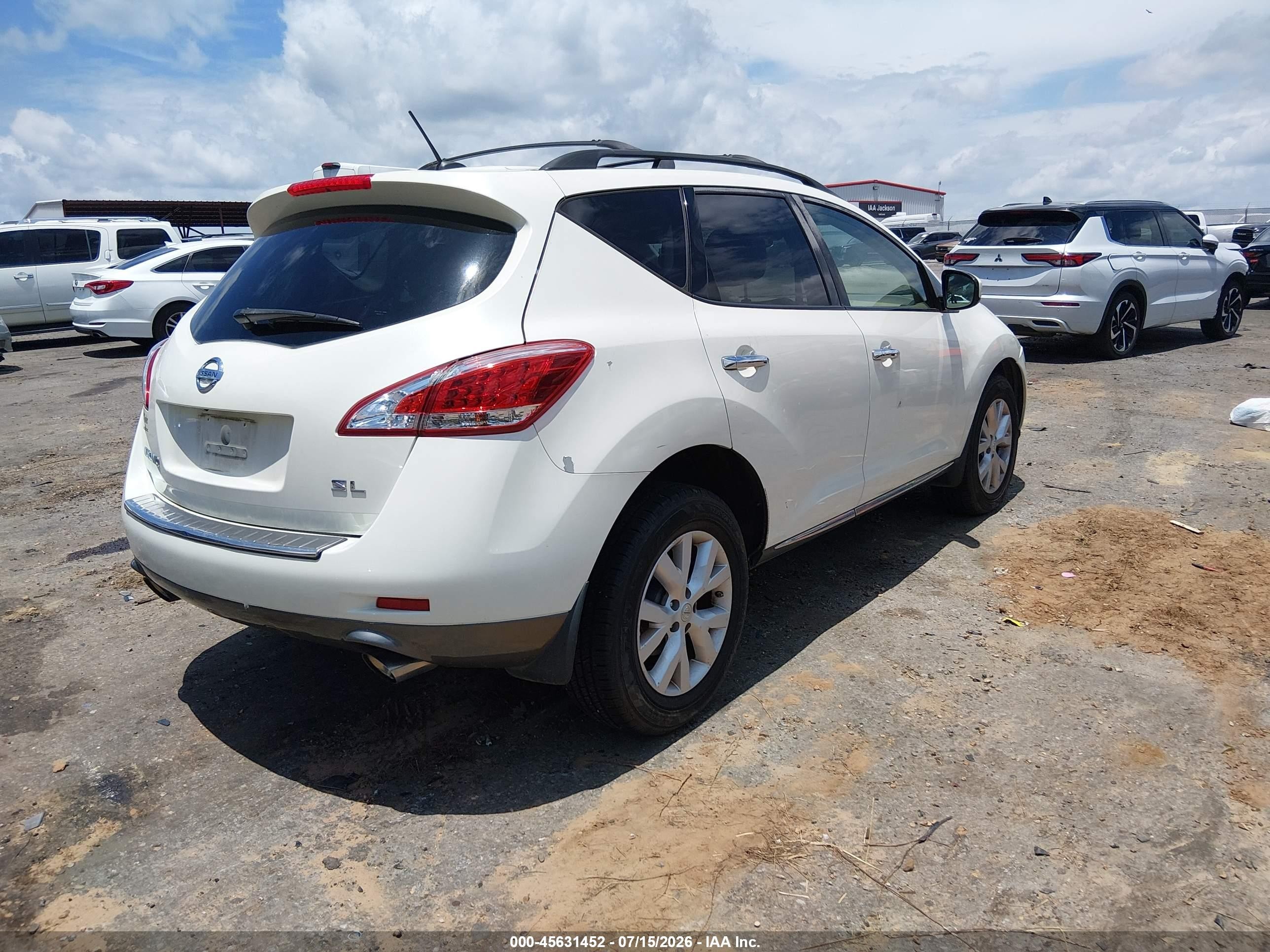2011 Nissan Murano Sl White vin: JN8AZ1MU7BW070158