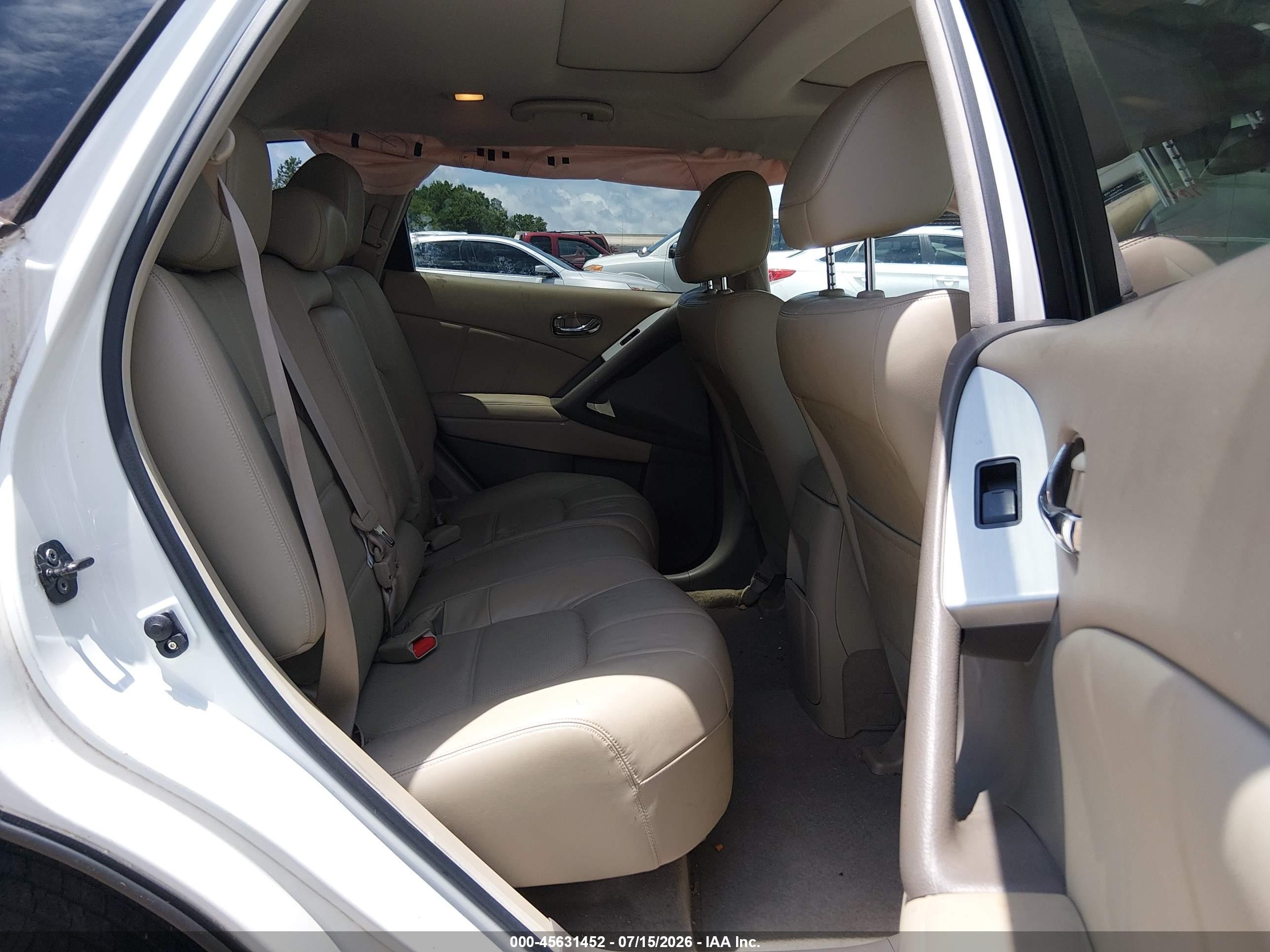 2011 Nissan Murano Sl White vin: JN8AZ1MU7BW070158