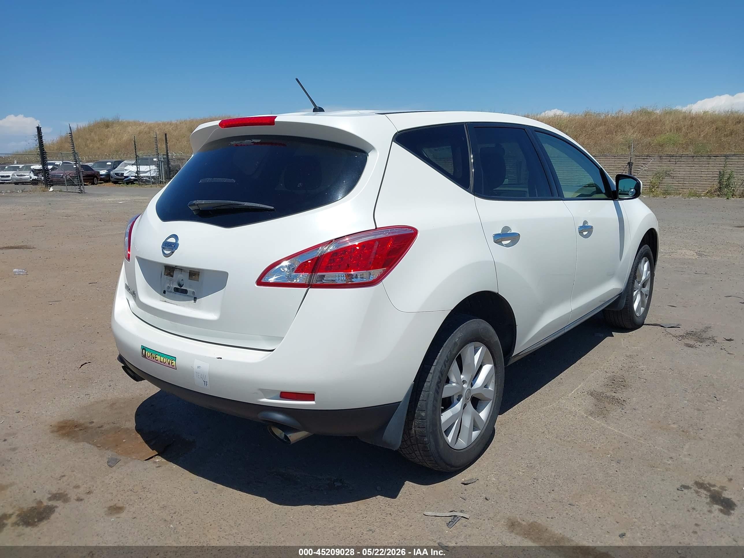 2012 Nissan Murano S White vin: JN8AZ1MU7CW107243
