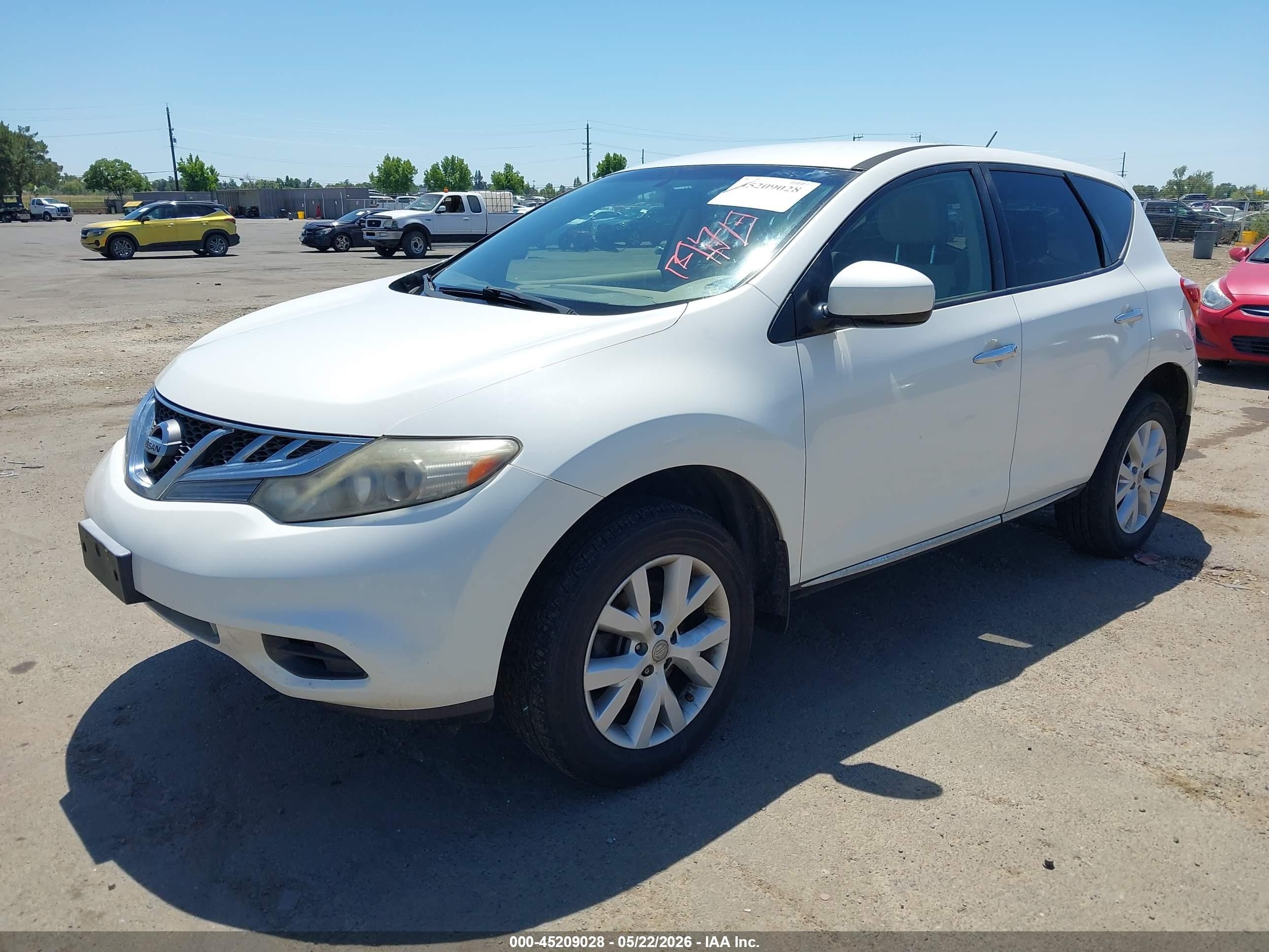2012 Nissan Murano S White vin: JN8AZ1MU7CW107243