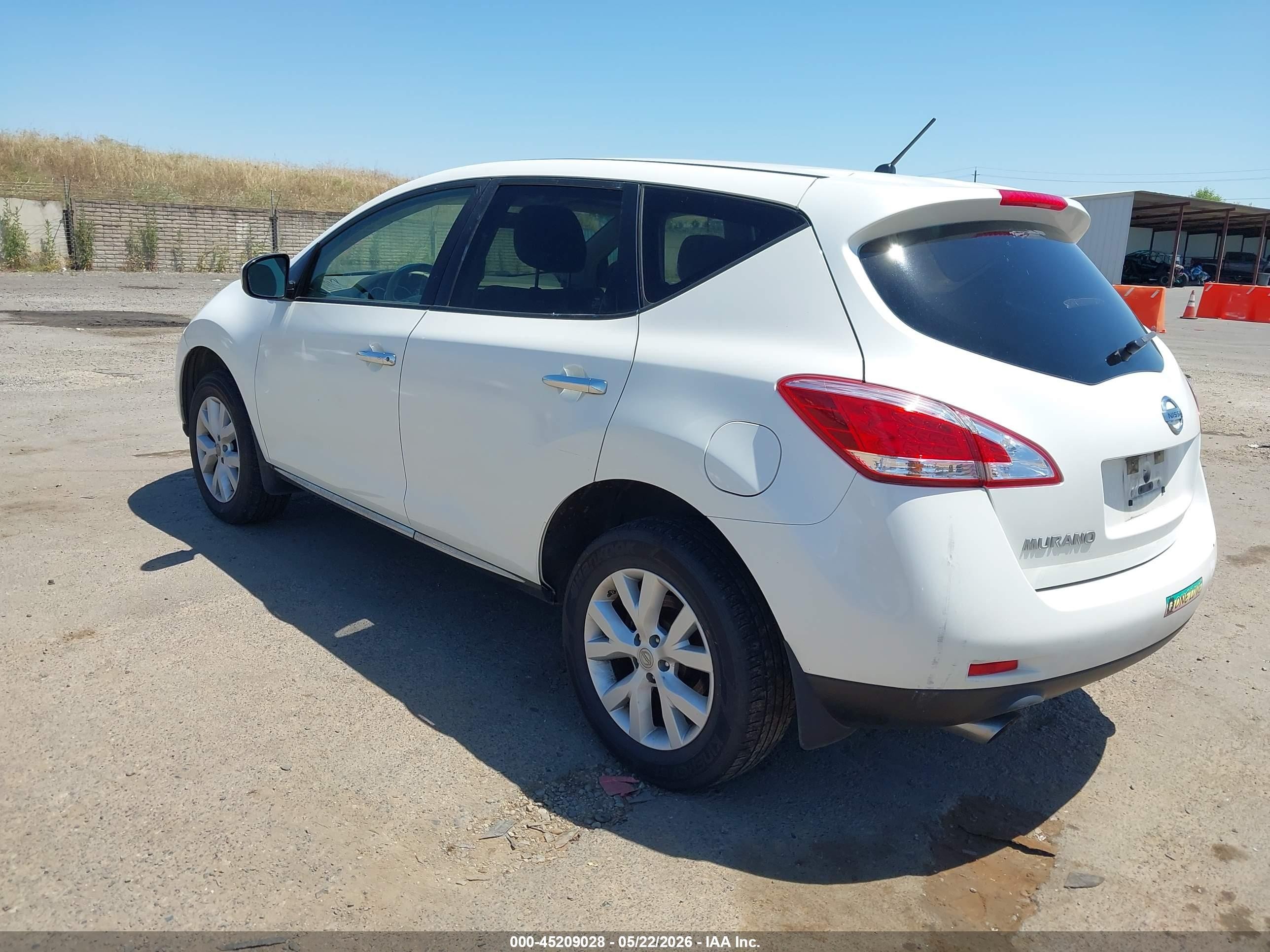 2012 Nissan Murano S White vin: JN8AZ1MU7CW107243