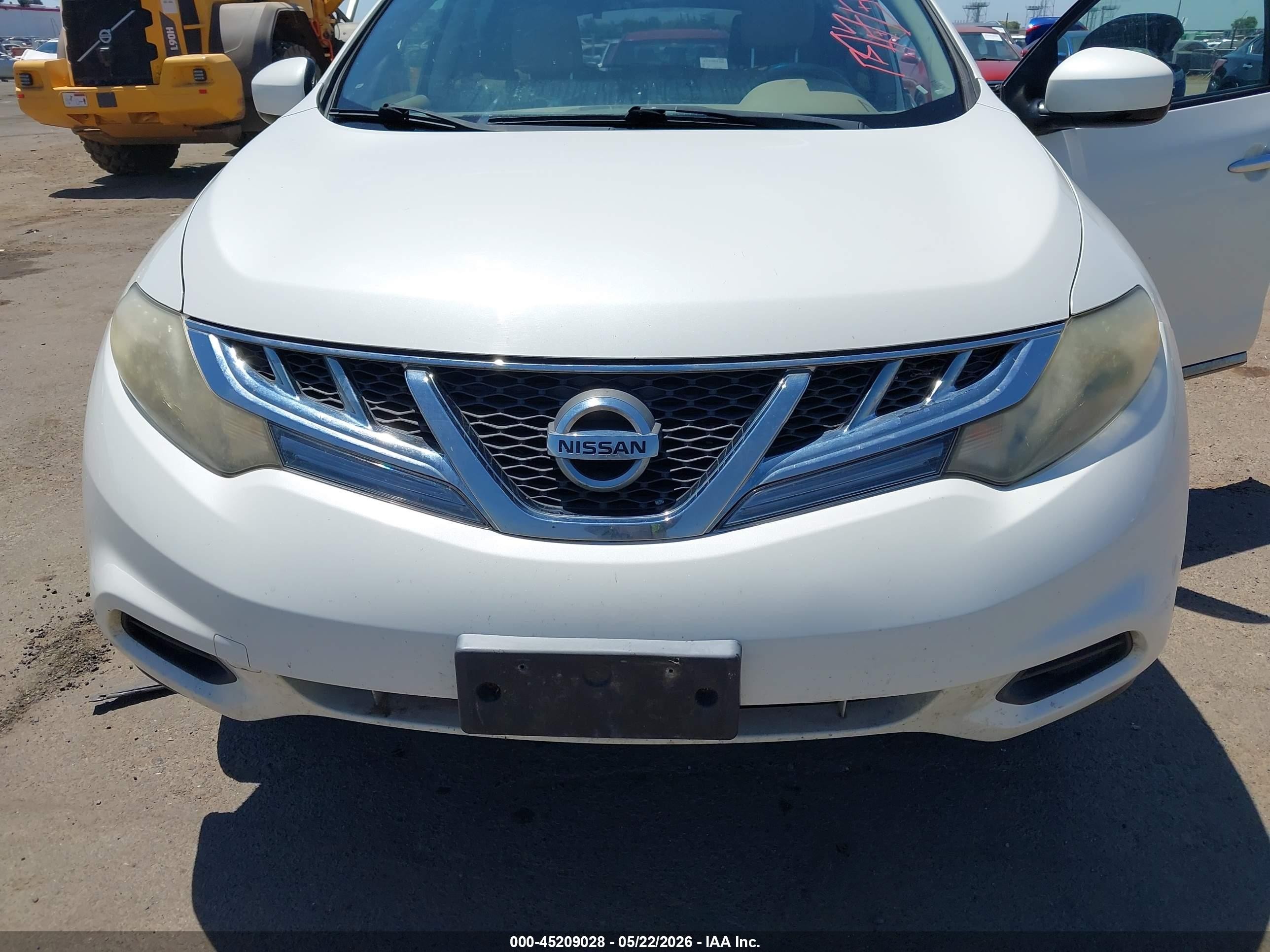 2012 Nissan Murano S White vin: JN8AZ1MU7CW107243