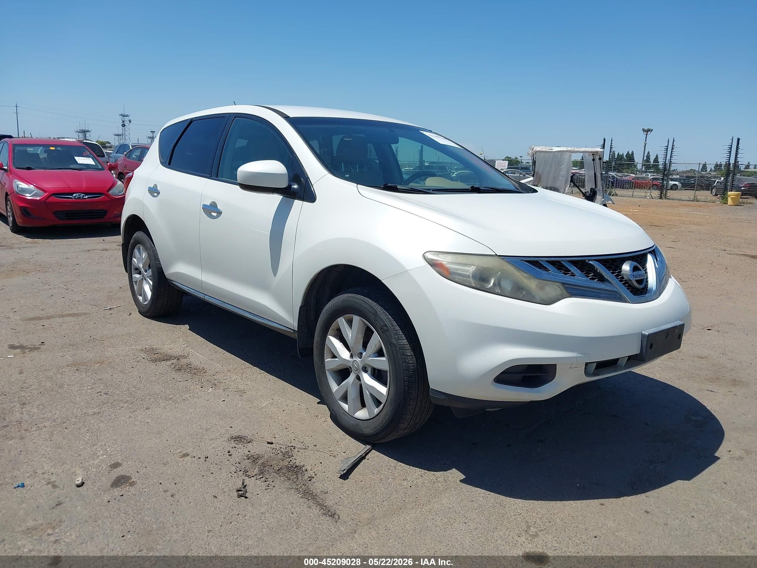 2012 Nissan Murano S White vin: JN8AZ1MU7CW107243