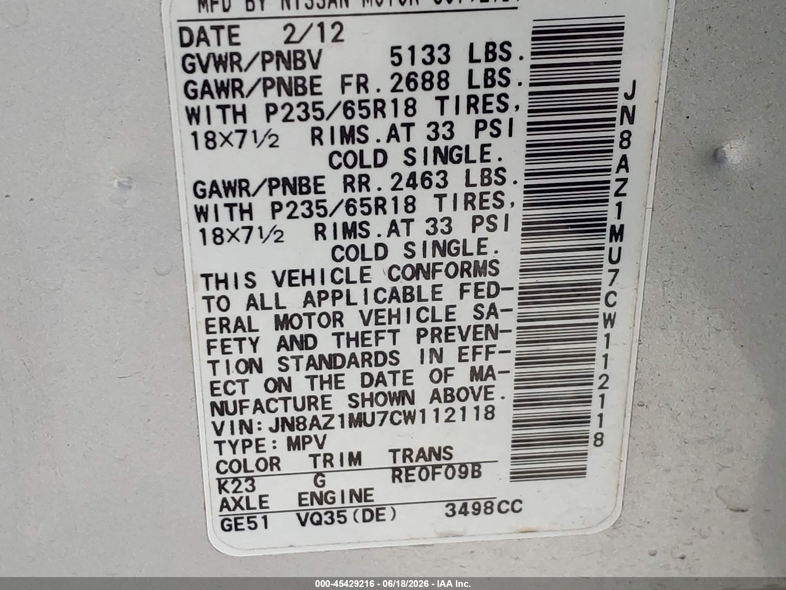 2012 Nissan Murano Sv Silver vin: JN8AZ1MU7CW112118