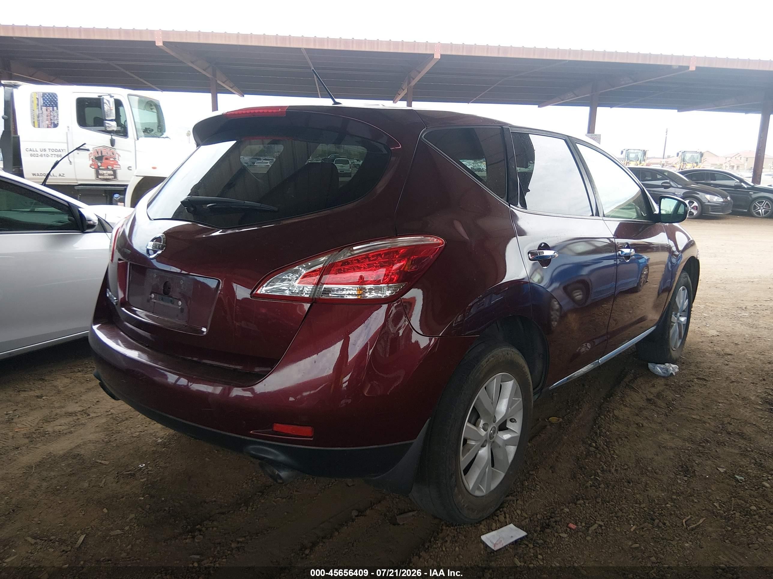 2012 Nissan Murano S Maroon vin: JN8AZ1MU7CW117545