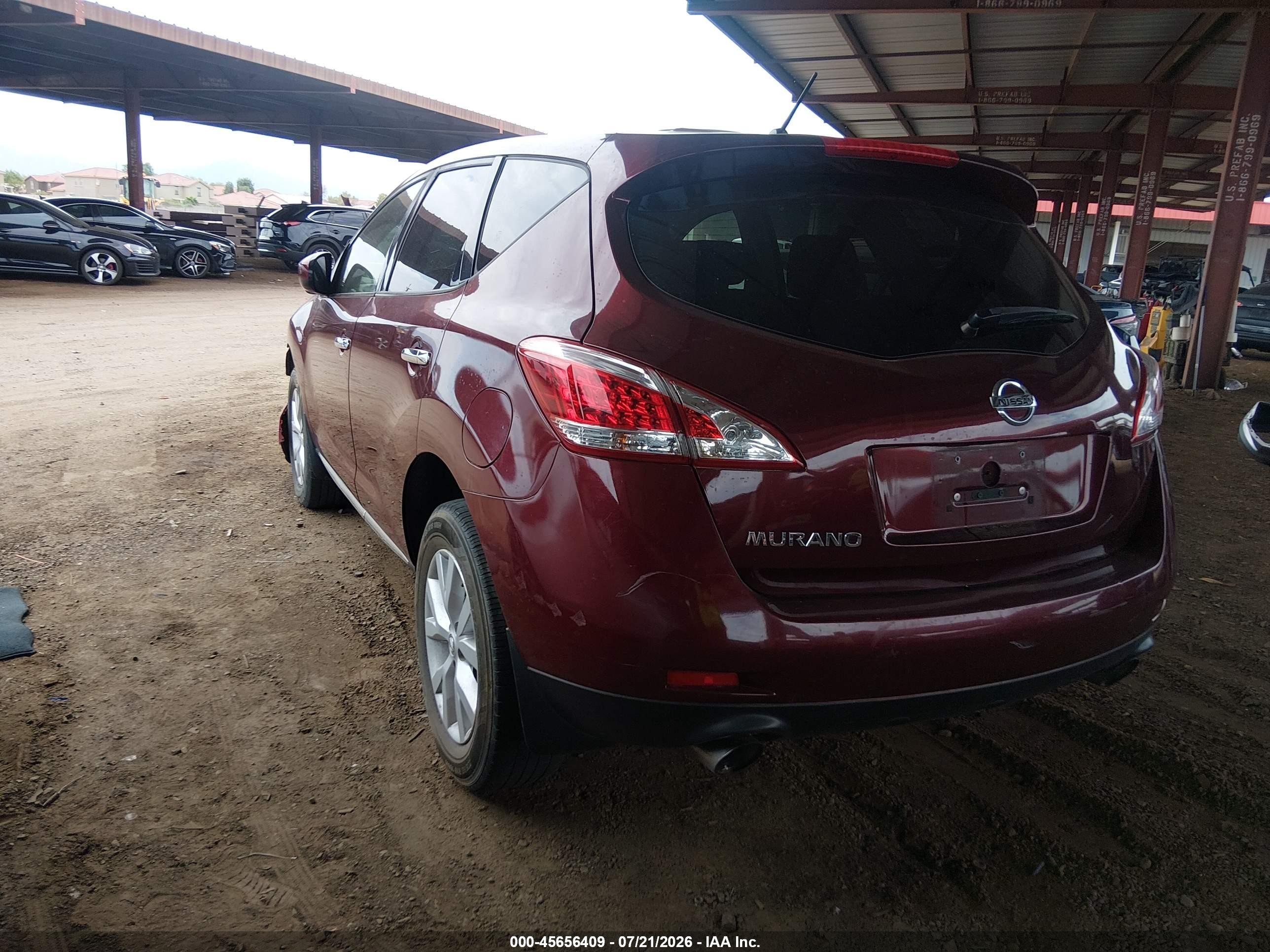 2012 Nissan Murano S Maroon vin: JN8AZ1MU7CW117545