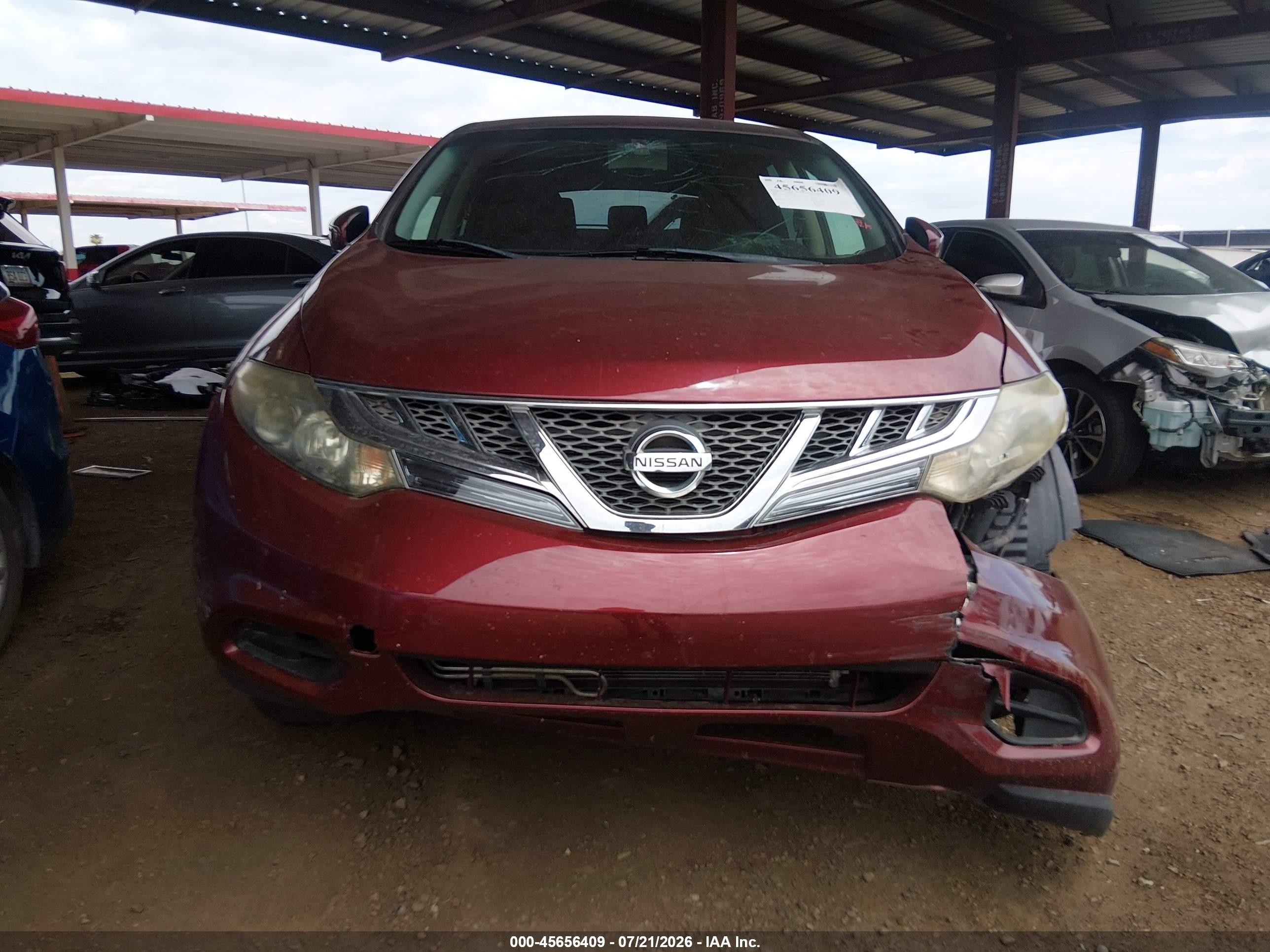 2012 Nissan Murano S Maroon vin: JN8AZ1MU7CW117545