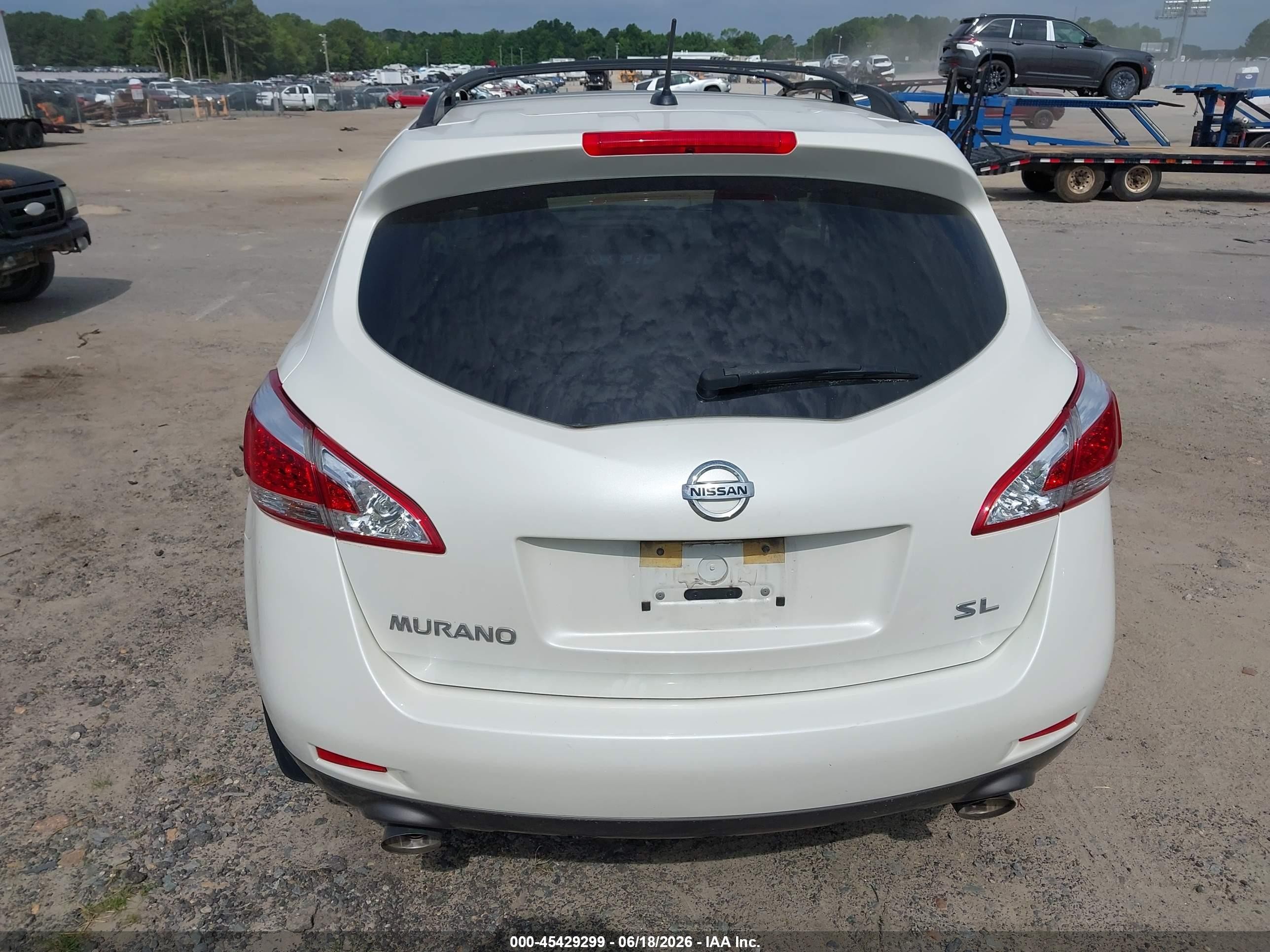 2014 Nissan Murano Sl White vin: JN8AZ1MU7EW416438