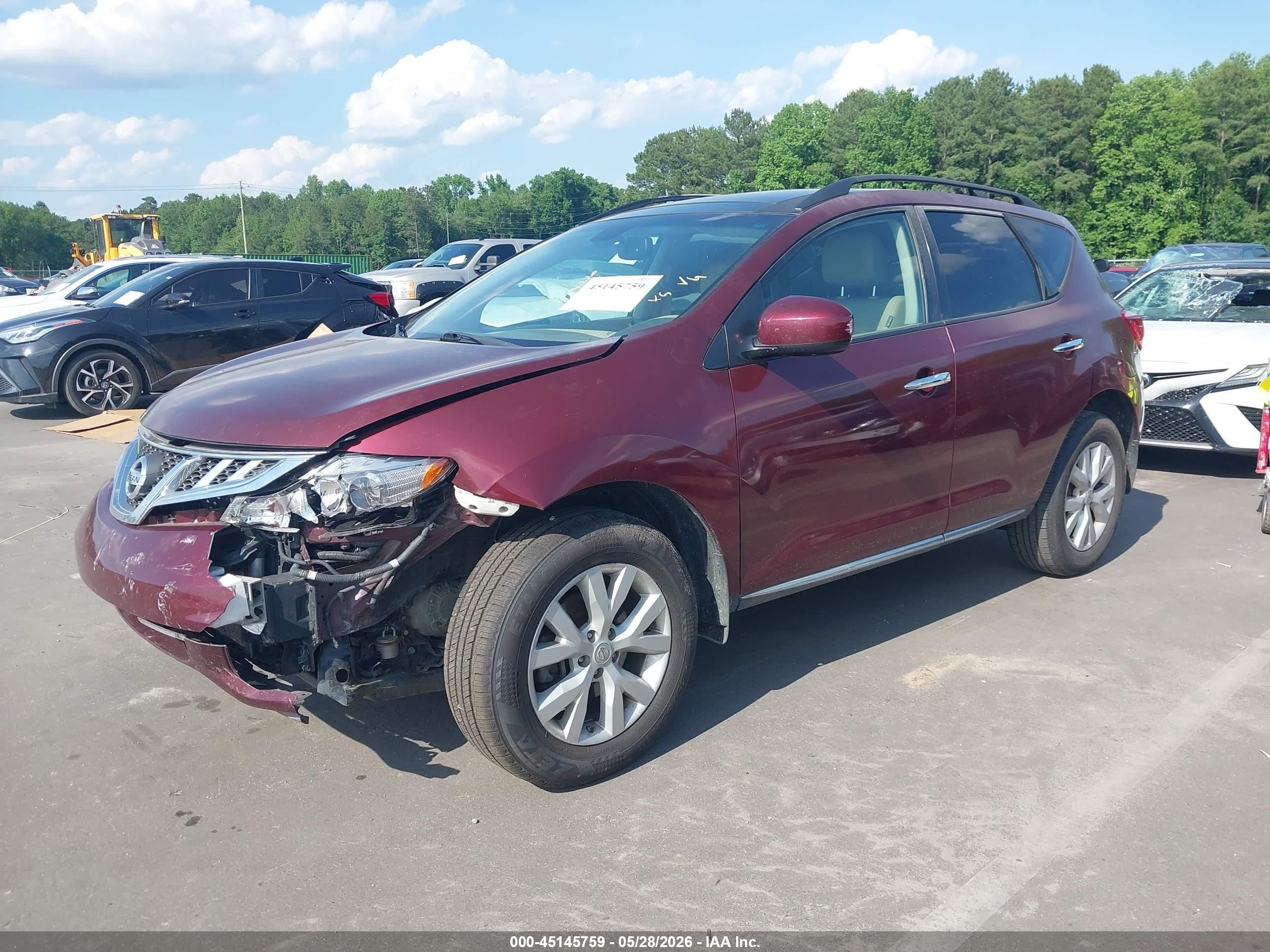 2012 Nissan Murano Sl Brown vin: JN8AZ1MU8CW101824