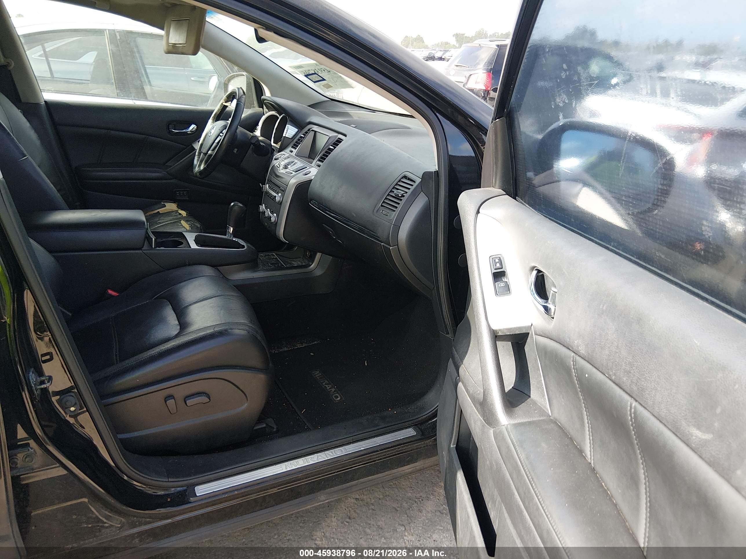 2012 Nissan Murano Sl Black vin: JN8AZ1MU8CW112984