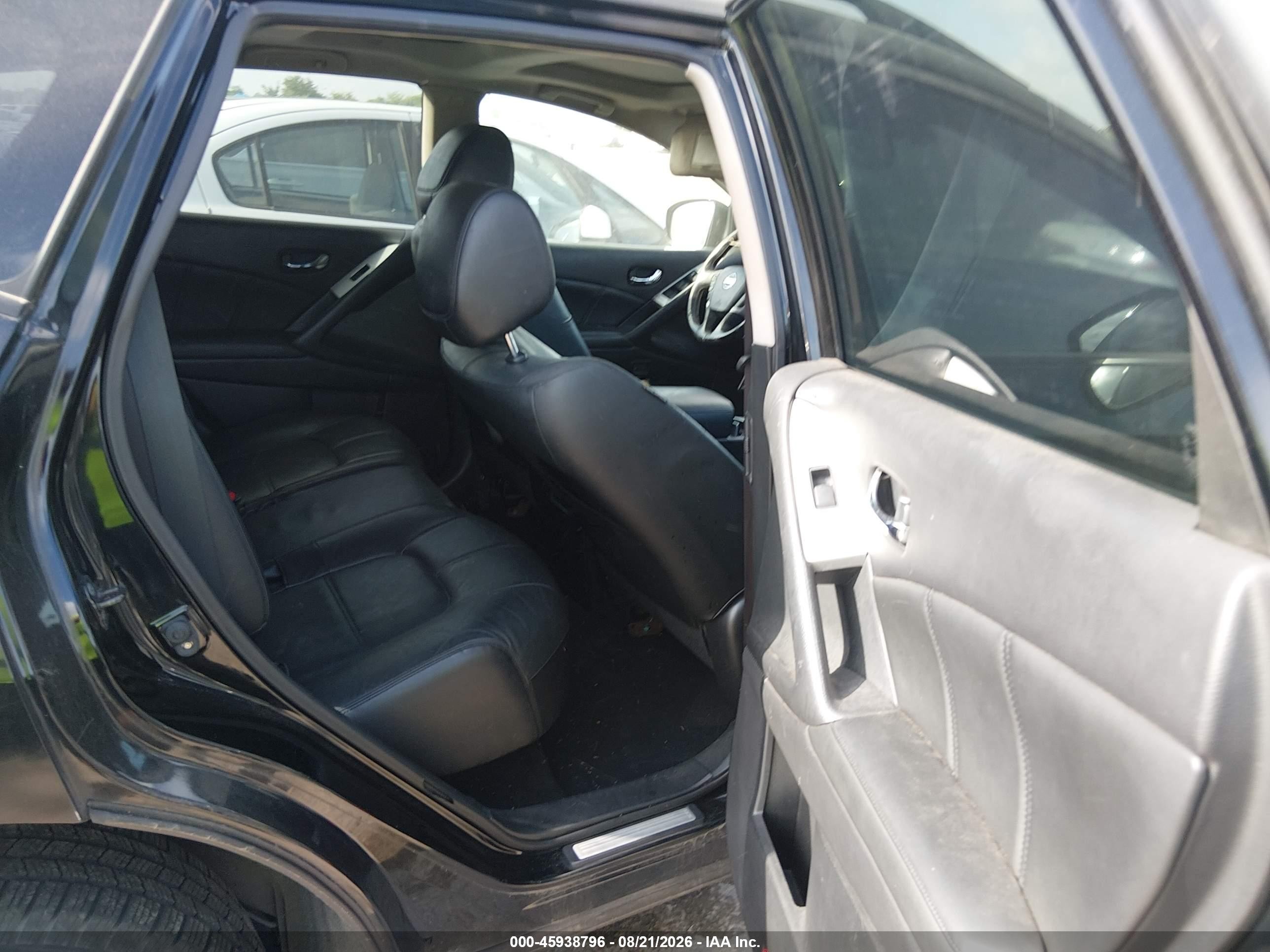 2012 Nissan Murano Sl Black vin: JN8AZ1MU8CW112984