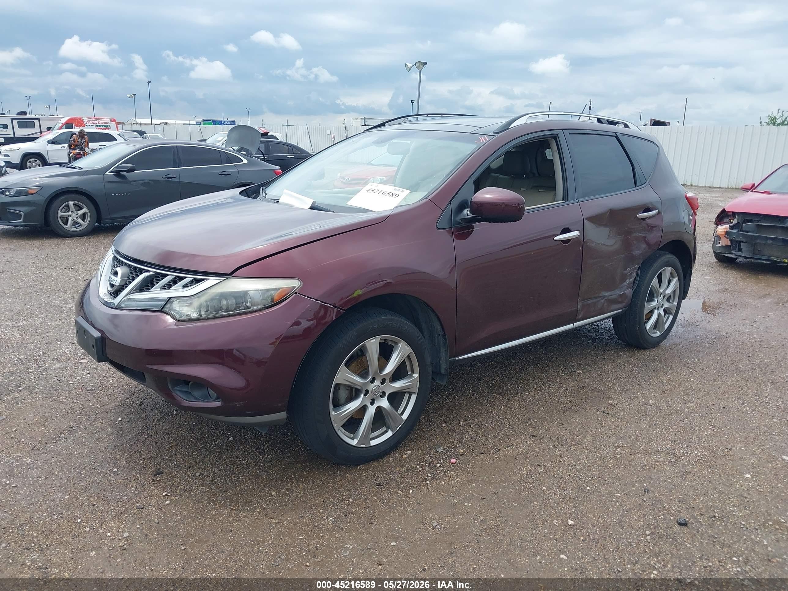 2013 Nissan Murano Le Maroon vin: JN8AZ1MU8DW201259