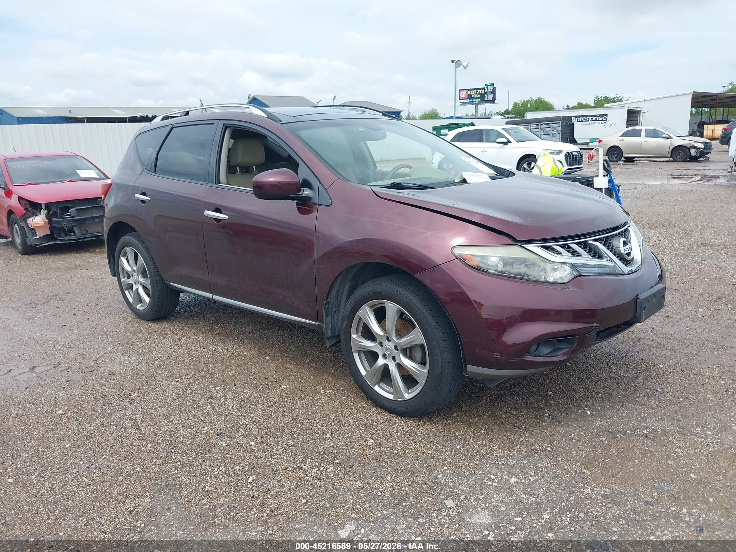 2013 Nissan Murano Le Maroon vin: JN8AZ1MU8DW201259