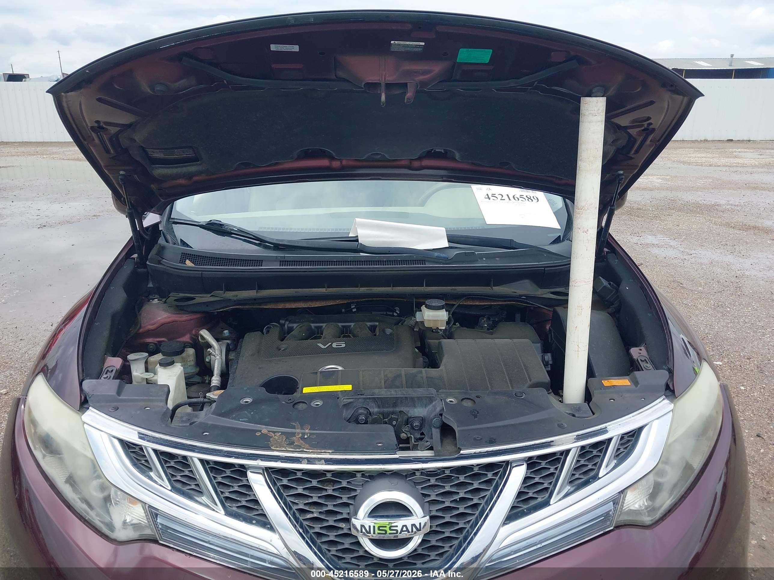 2013 Nissan Murano Le Maroon vin: JN8AZ1MU8DW201259