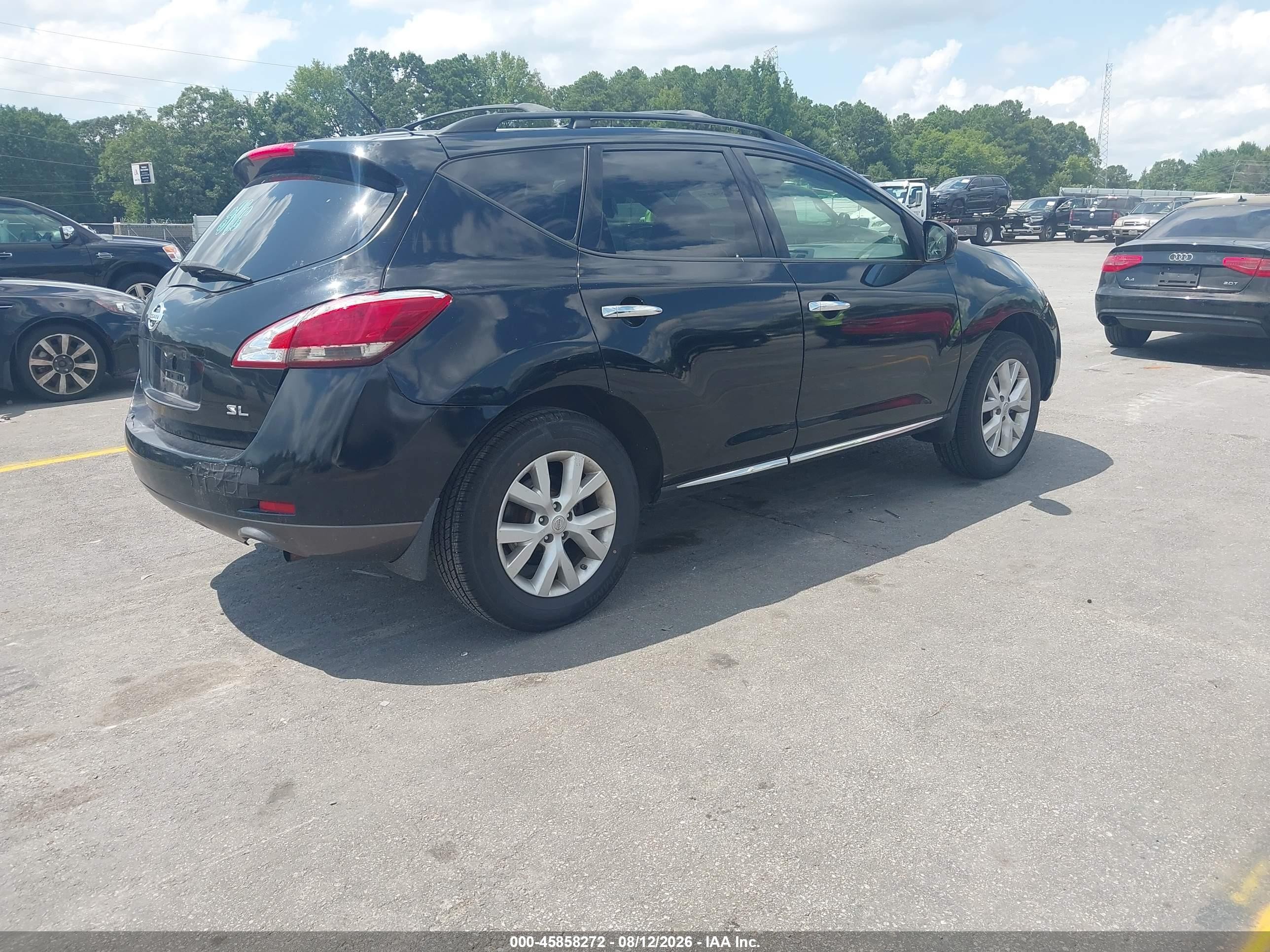 2013 Nissan Murano Sl Black vin: JN8AZ1MU8DW209104