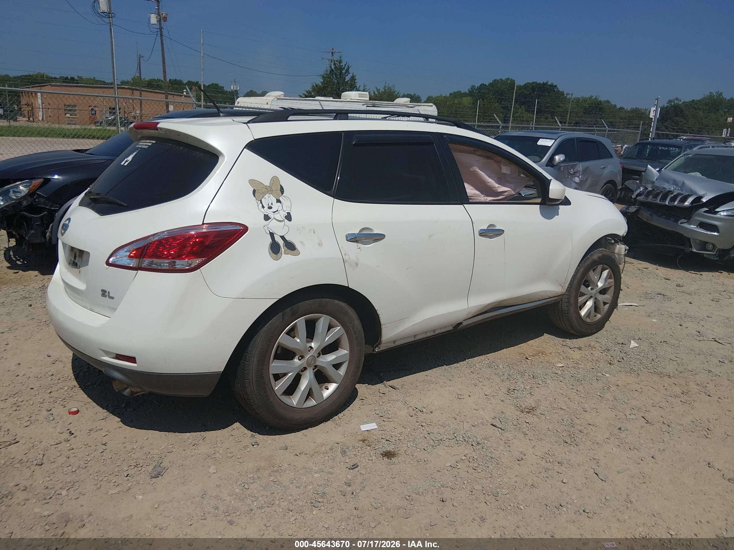 2013 Nissan Murano Sl Белый vin: JN8AZ1MU8DW211502