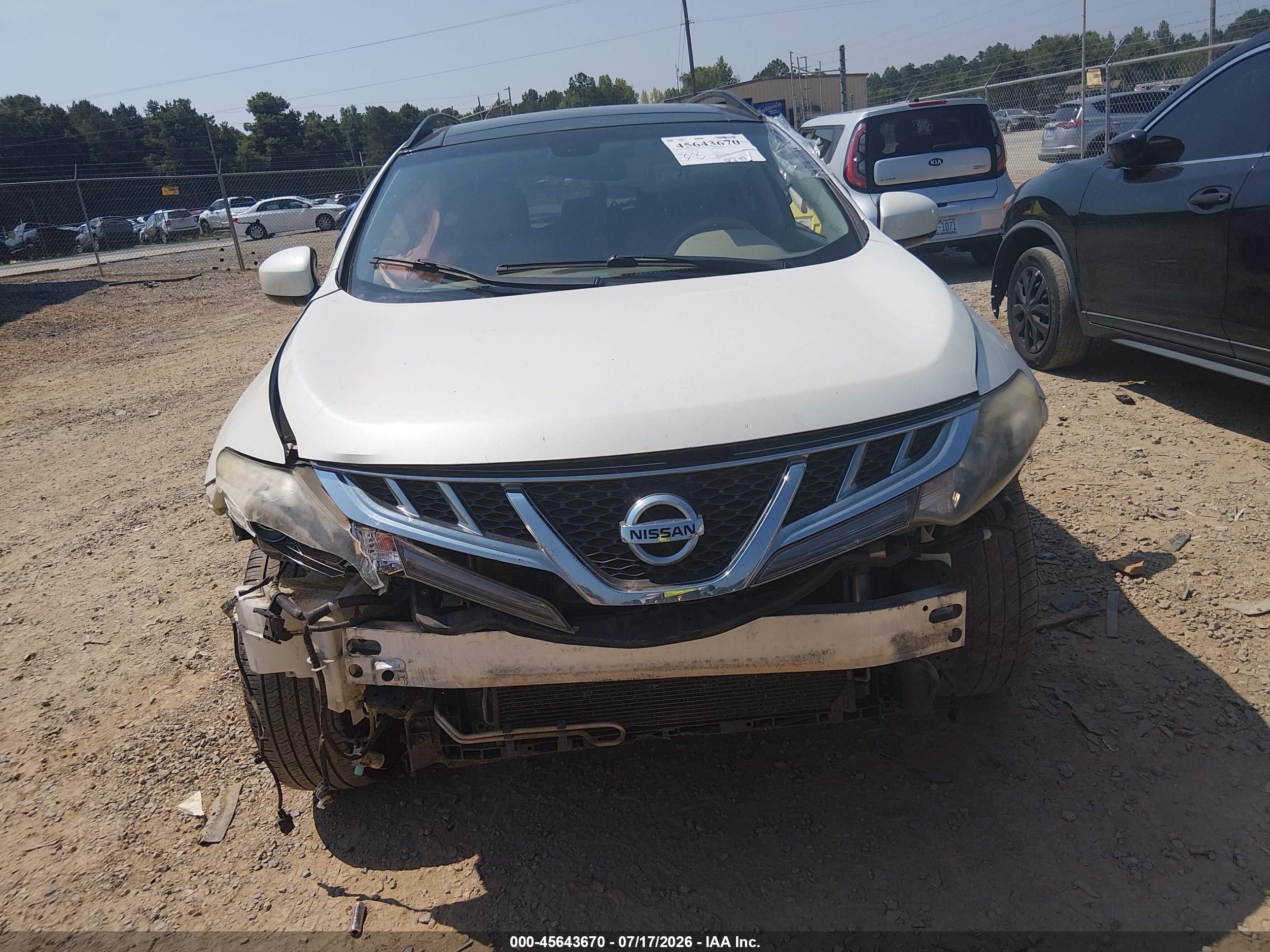 2013 Nissan Murano Sl Белый vin: JN8AZ1MU8DW211502