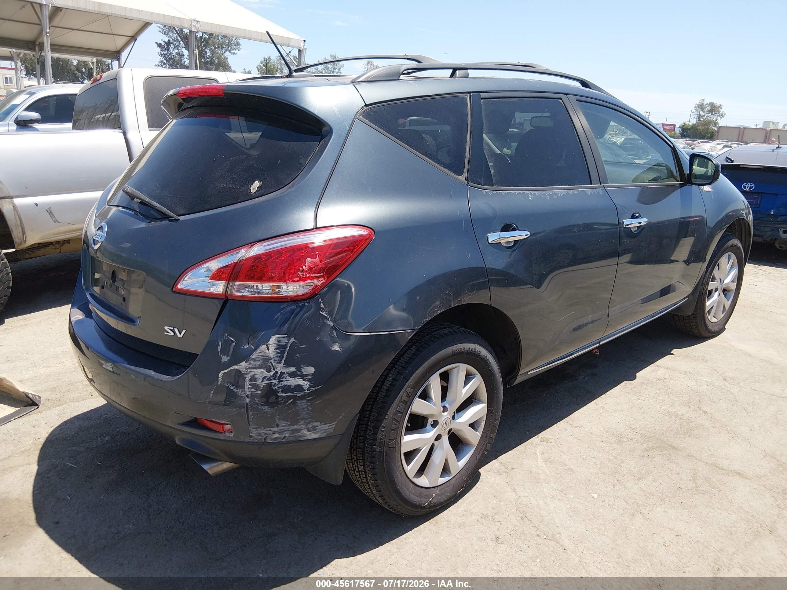 2014 Nissan Murano Sv Gray vin: JN8AZ1MU8EW402869