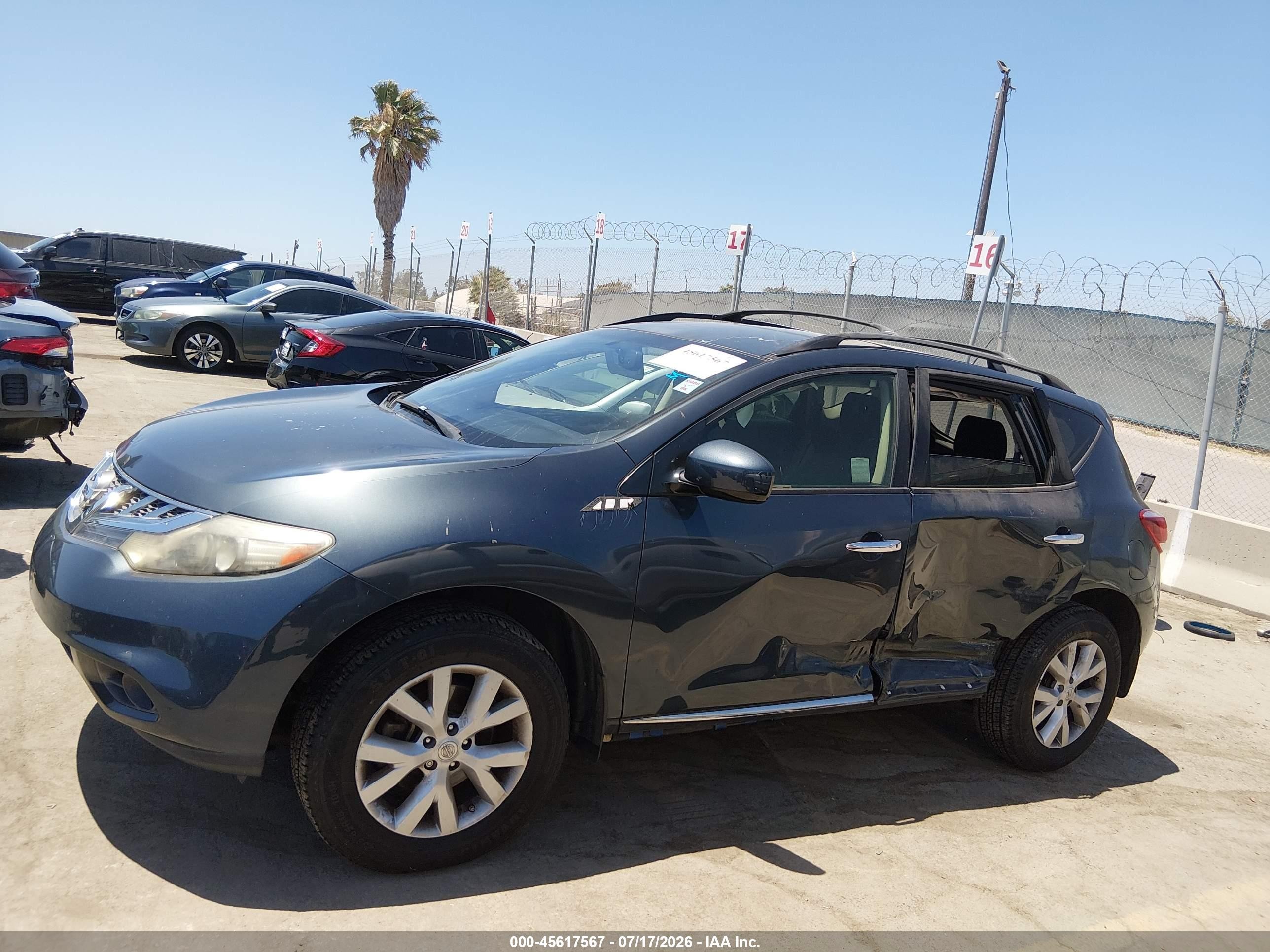 2014 Nissan Murano Sv Gray vin: JN8AZ1MU8EW402869
