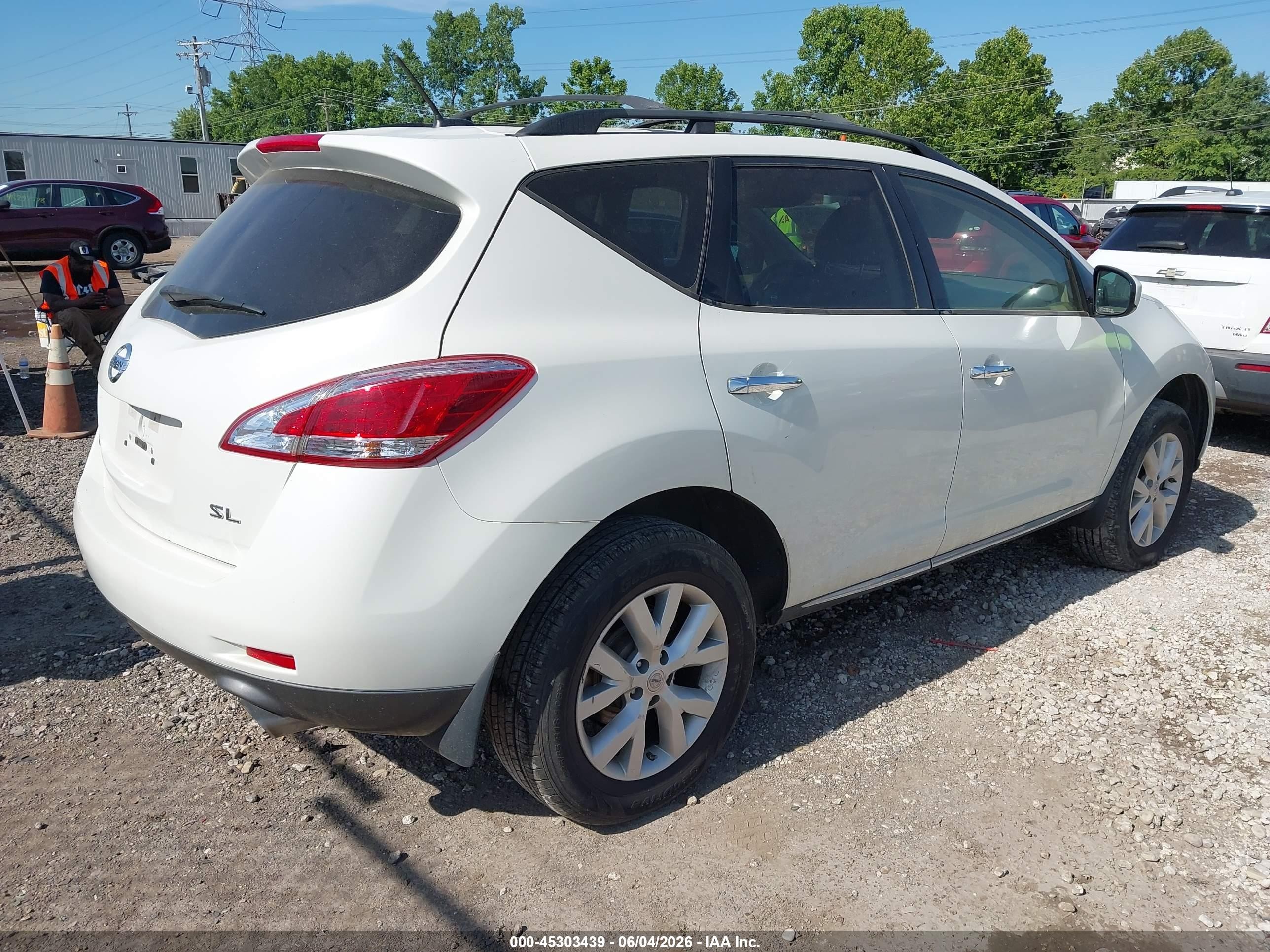 2014 Nissan Murano Le/s/sl/sv White vin: JN8AZ1MU8EW413127