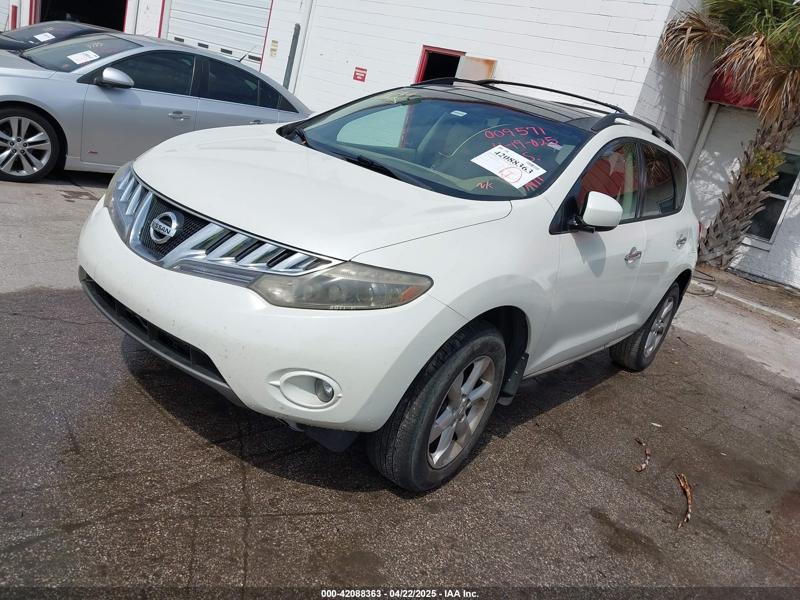 2010 Nissan Murano Sl Белый vin: JN8AZ1MU9AW009571