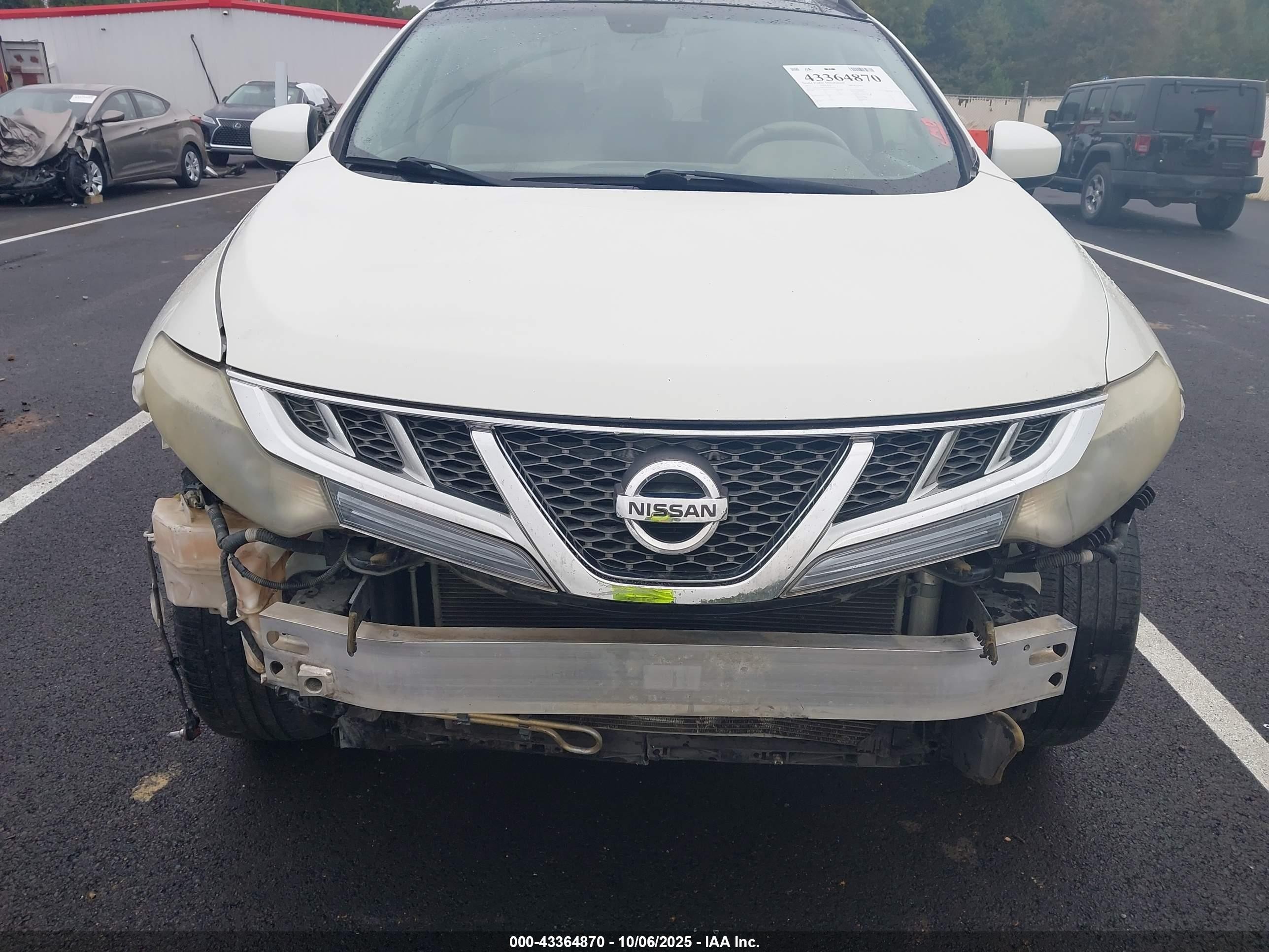 2011 Nissan Murano Le White vin: JN8AZ1MU9BW065656