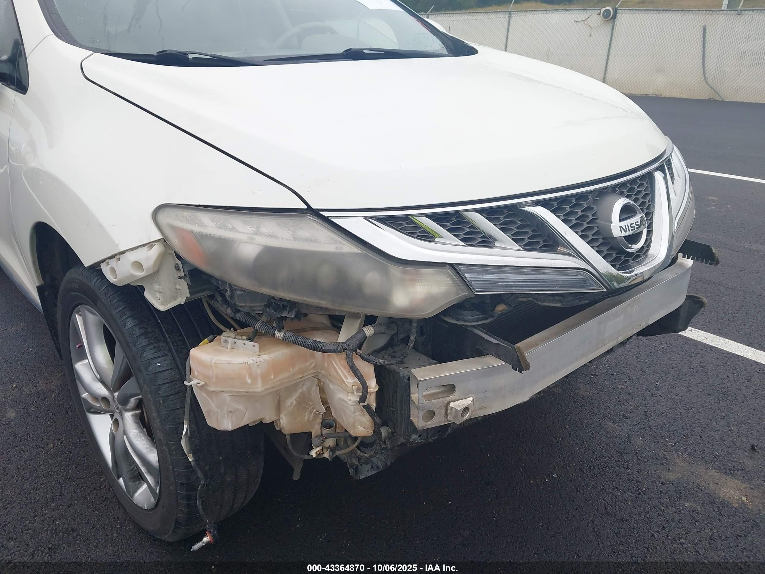 2011 Nissan Murano Le White vin: JN8AZ1MU9BW065656