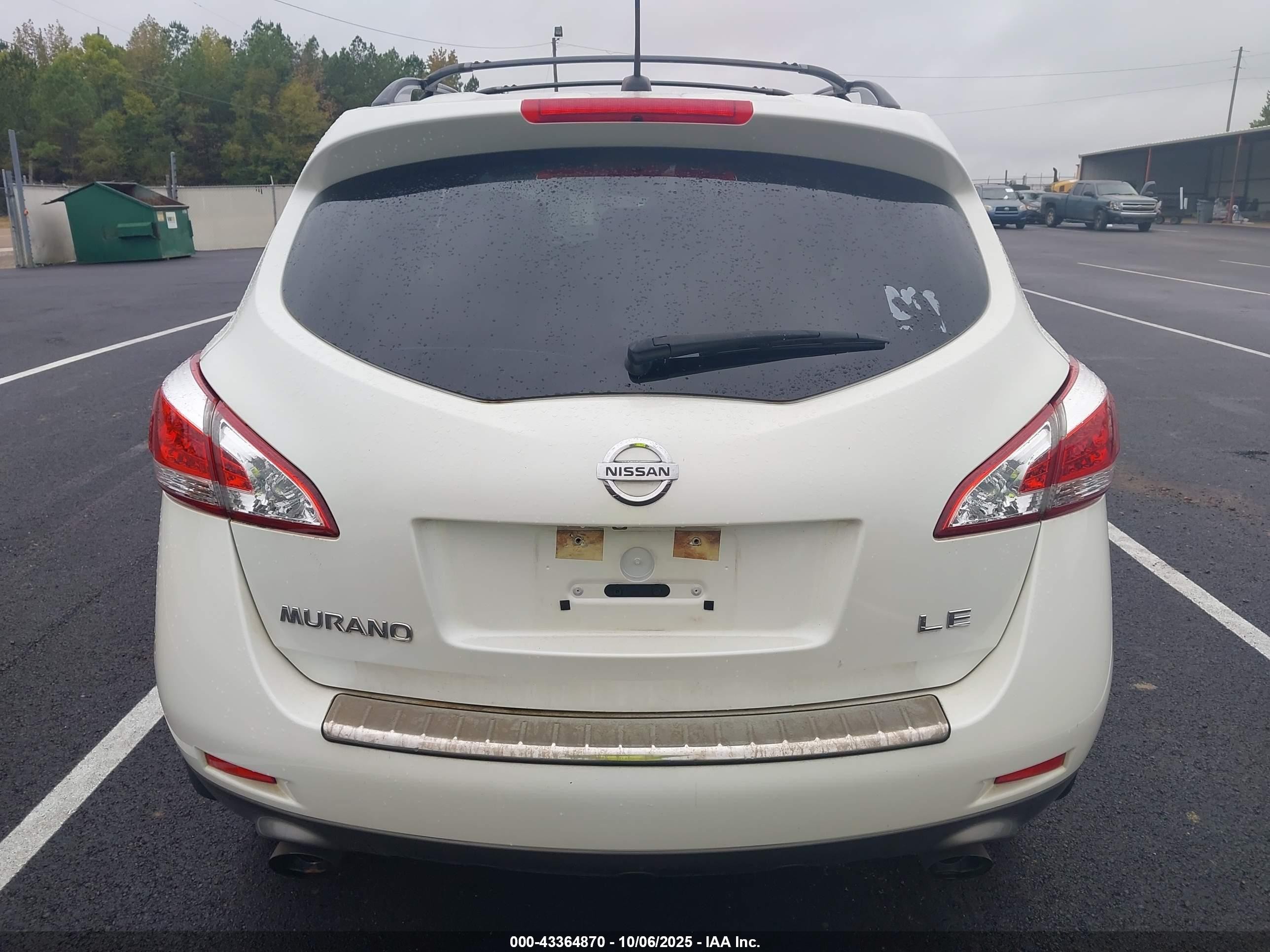 2011 Nissan Murano Le White vin: JN8AZ1MU9BW065656