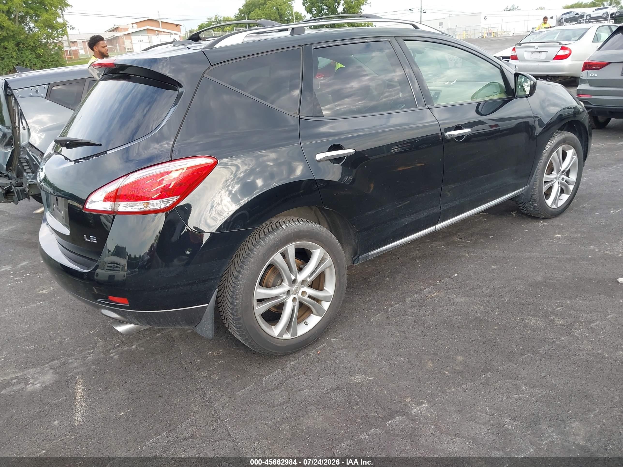 2012 Nissan Murano Le Черный vin: JN8AZ1MU9CW103162