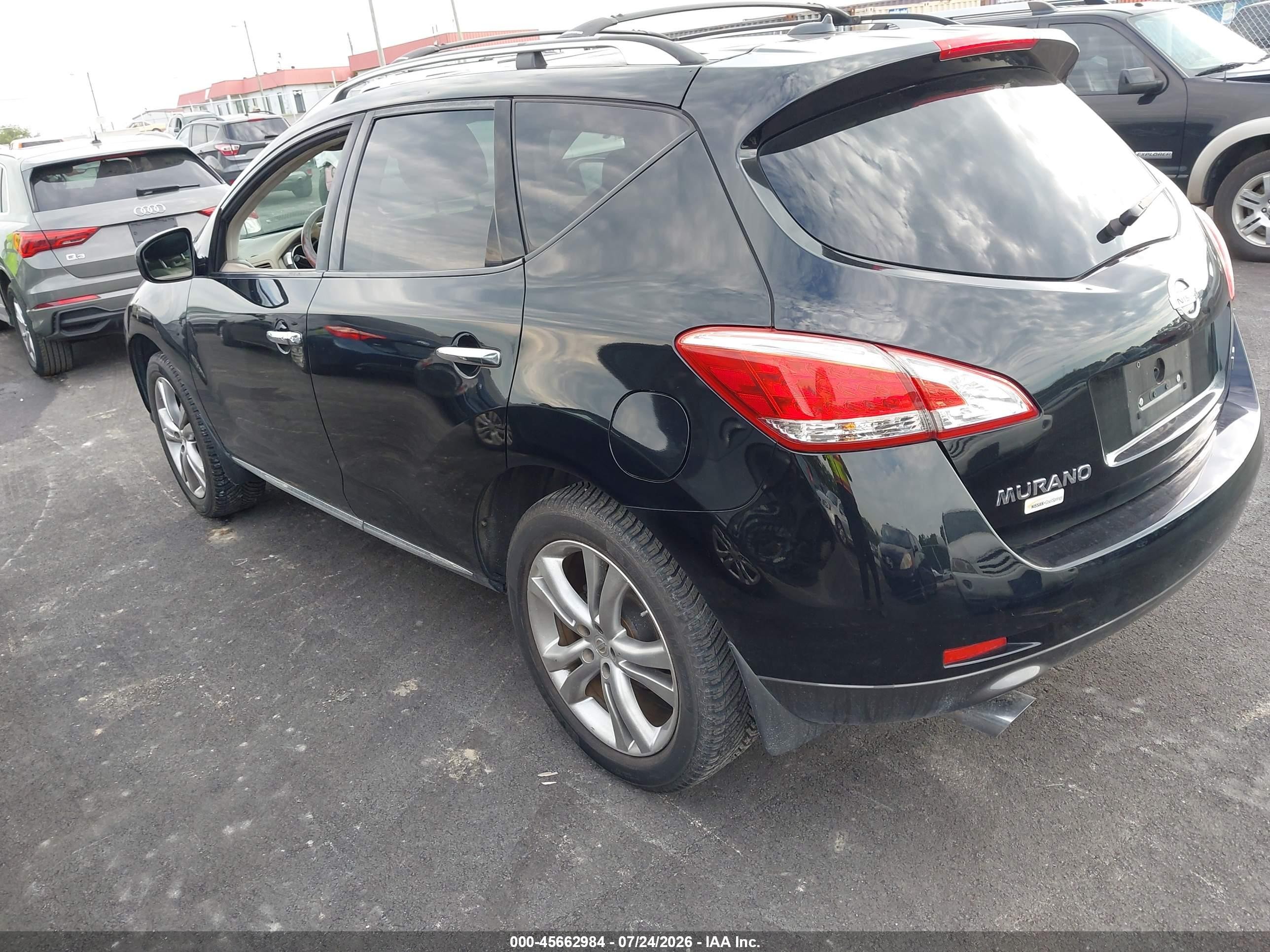 2012 Nissan Murano Le Черный vin: JN8AZ1MU9CW103162