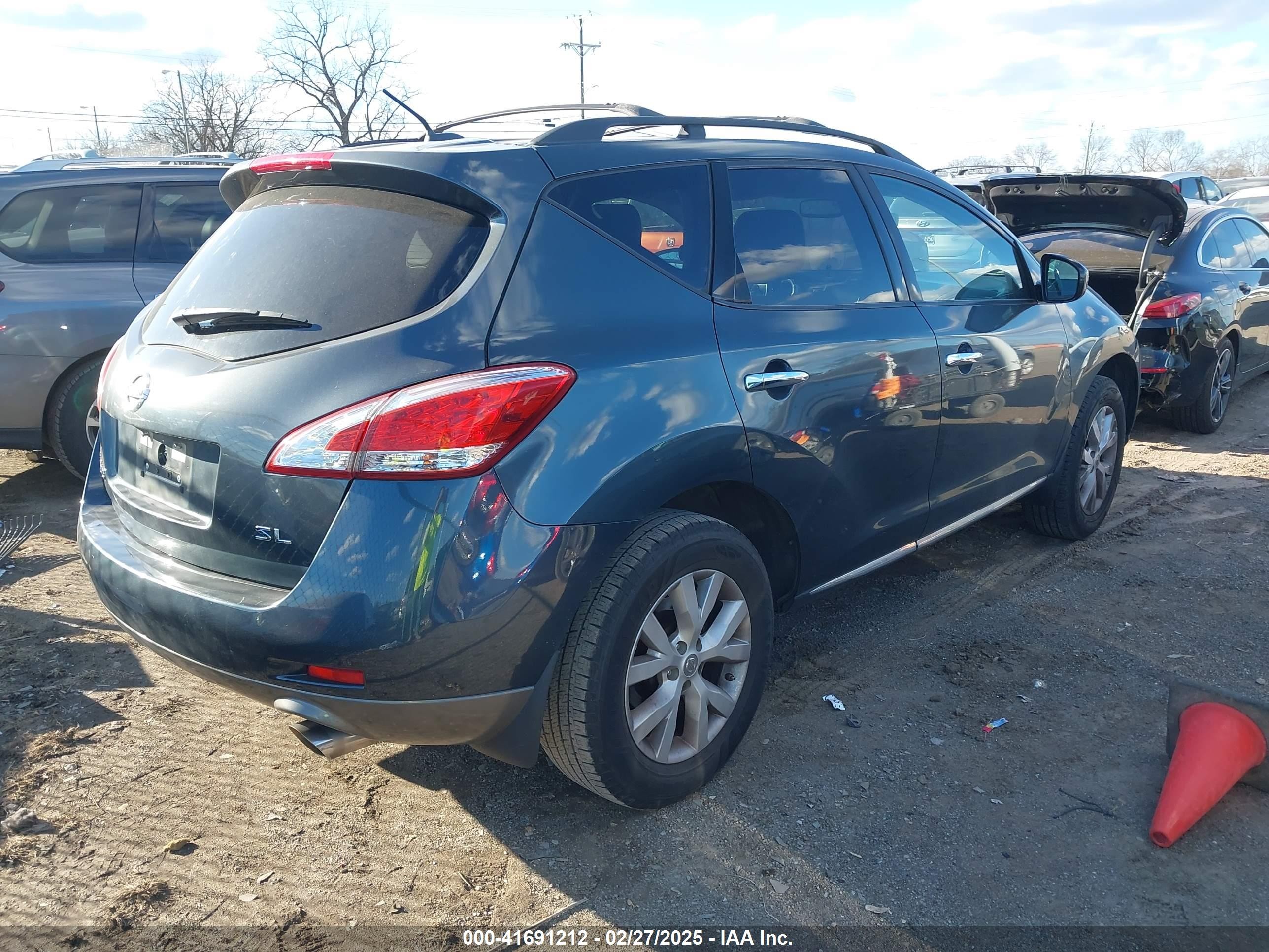 2012 Nissan Murano Sl Gray vin: JN8AZ1MU9CW107213