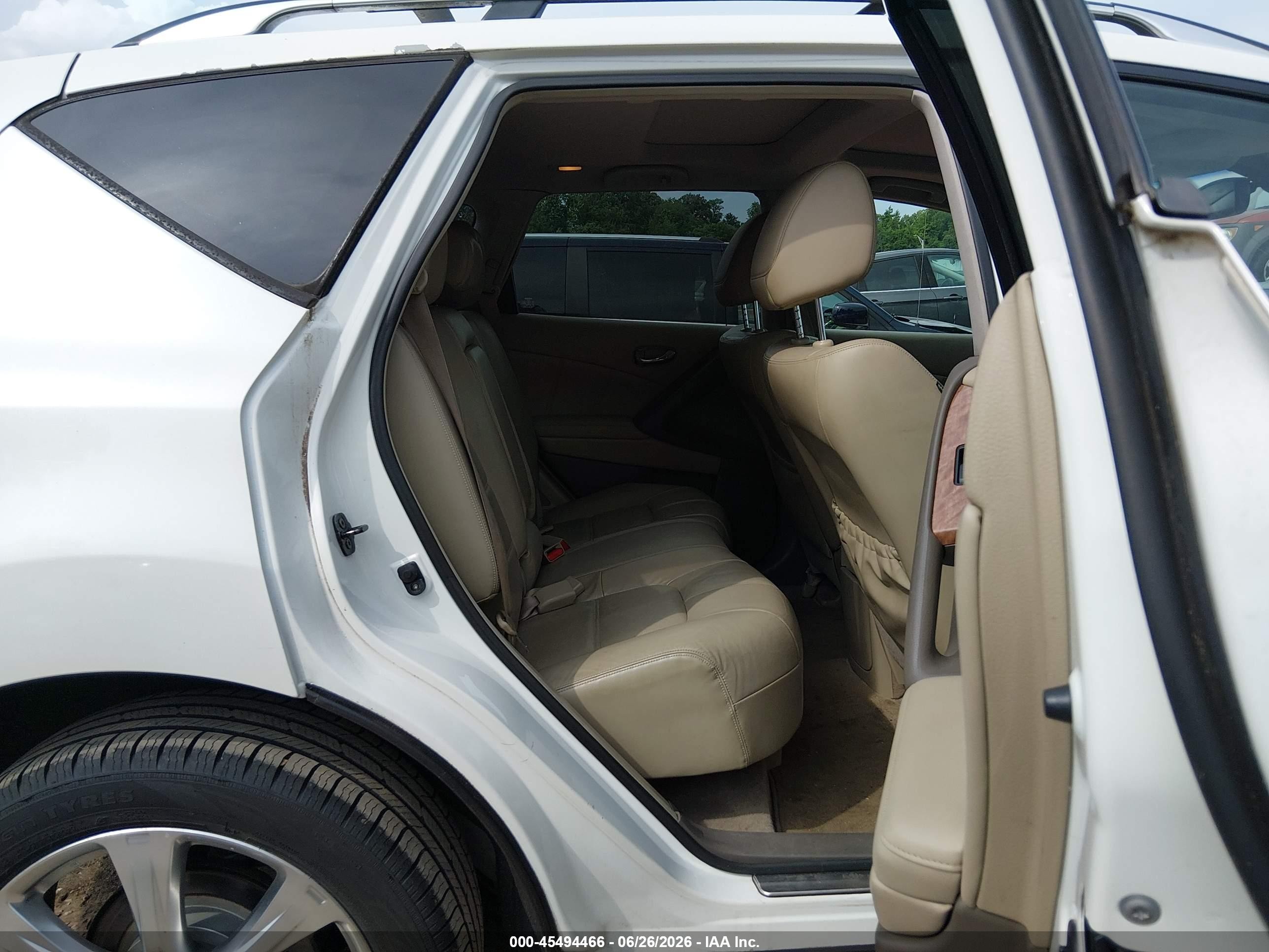 2012 Nissan Murano Le White vin: JN8AZ1MU9CW108622