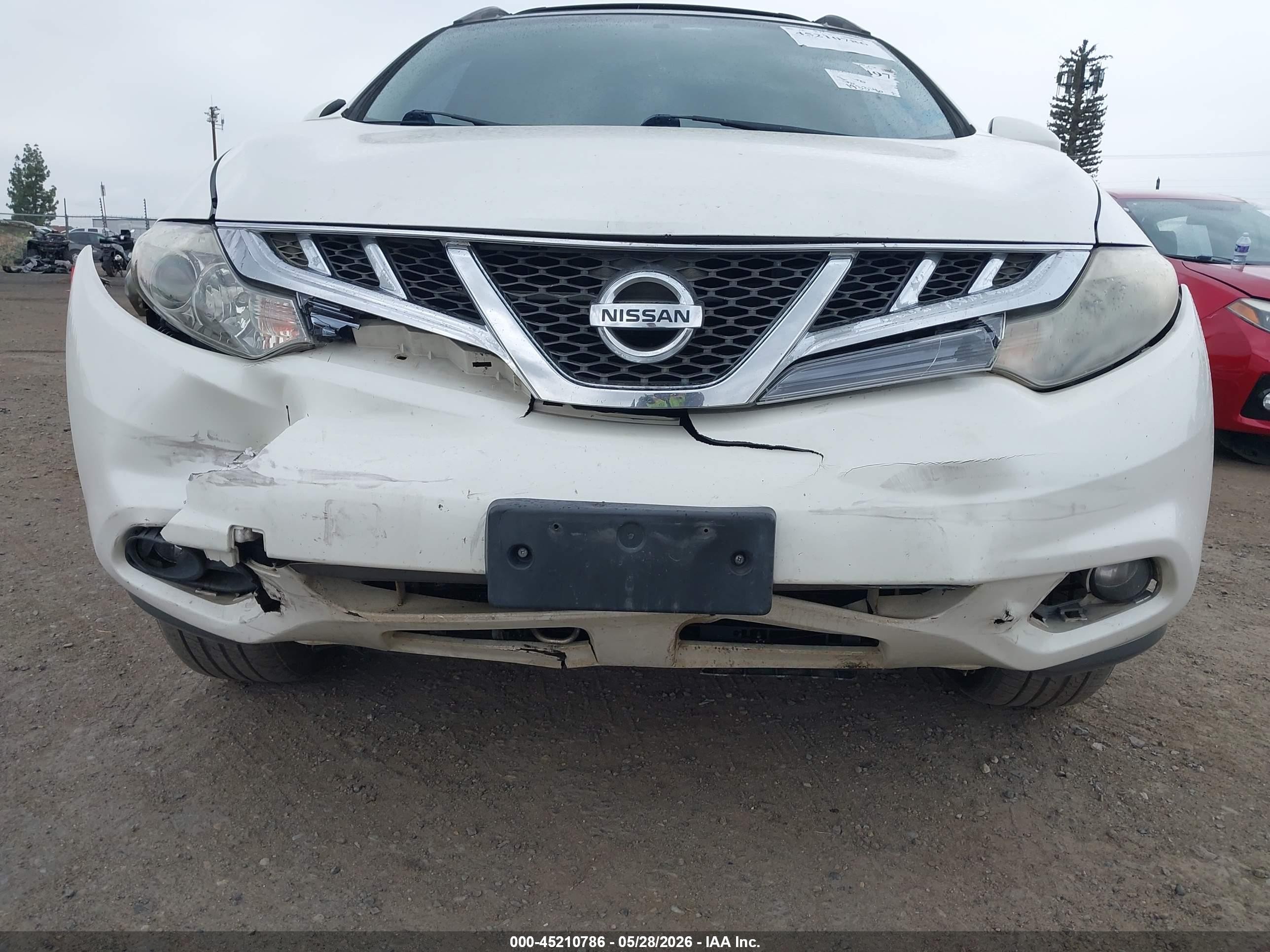 2012 Nissan Murano Sv White vin: JN8AZ1MU9CW108927