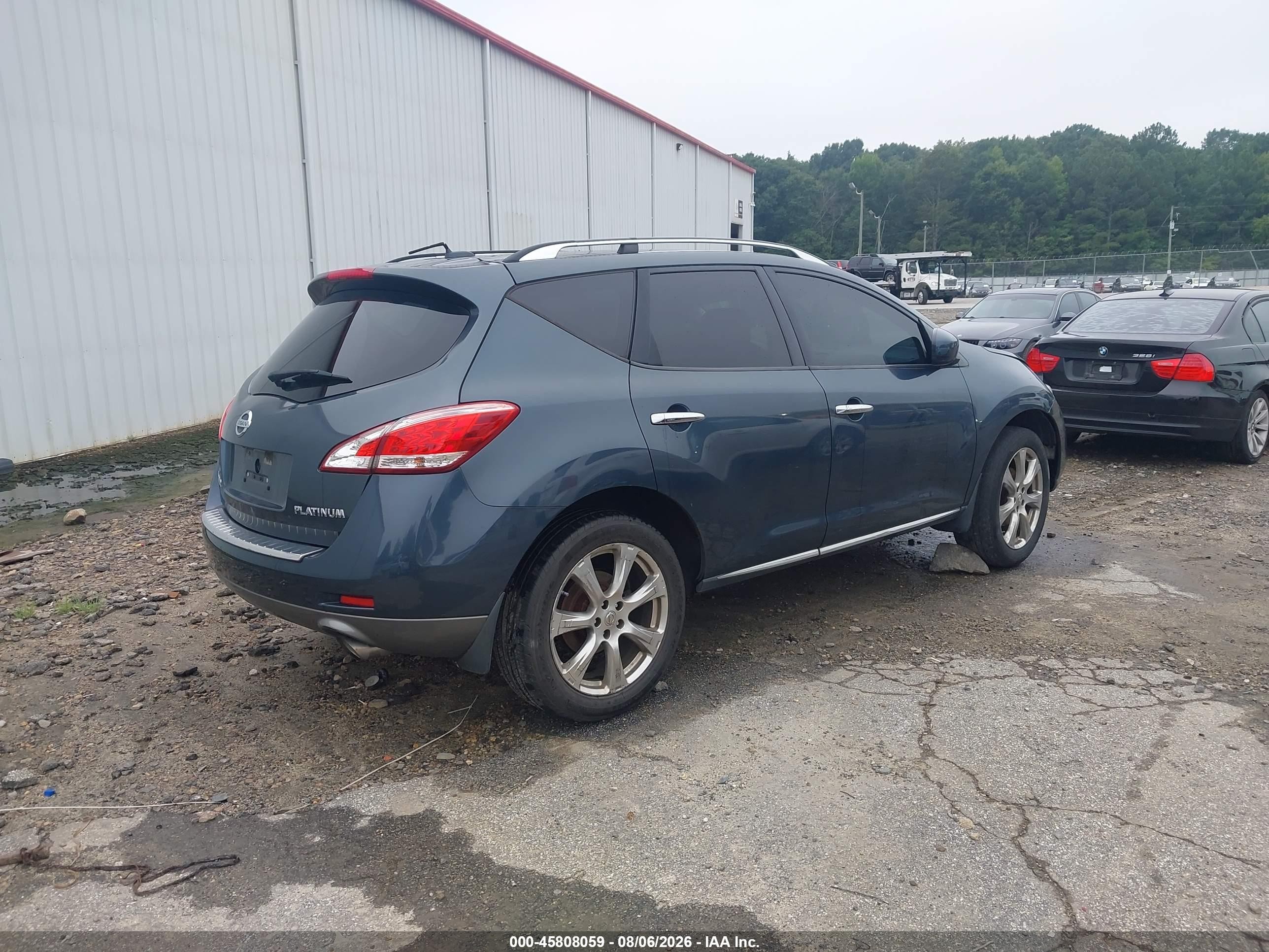 2012 Nissan Murano Le Синий vin: JN8AZ1MU9CW110631