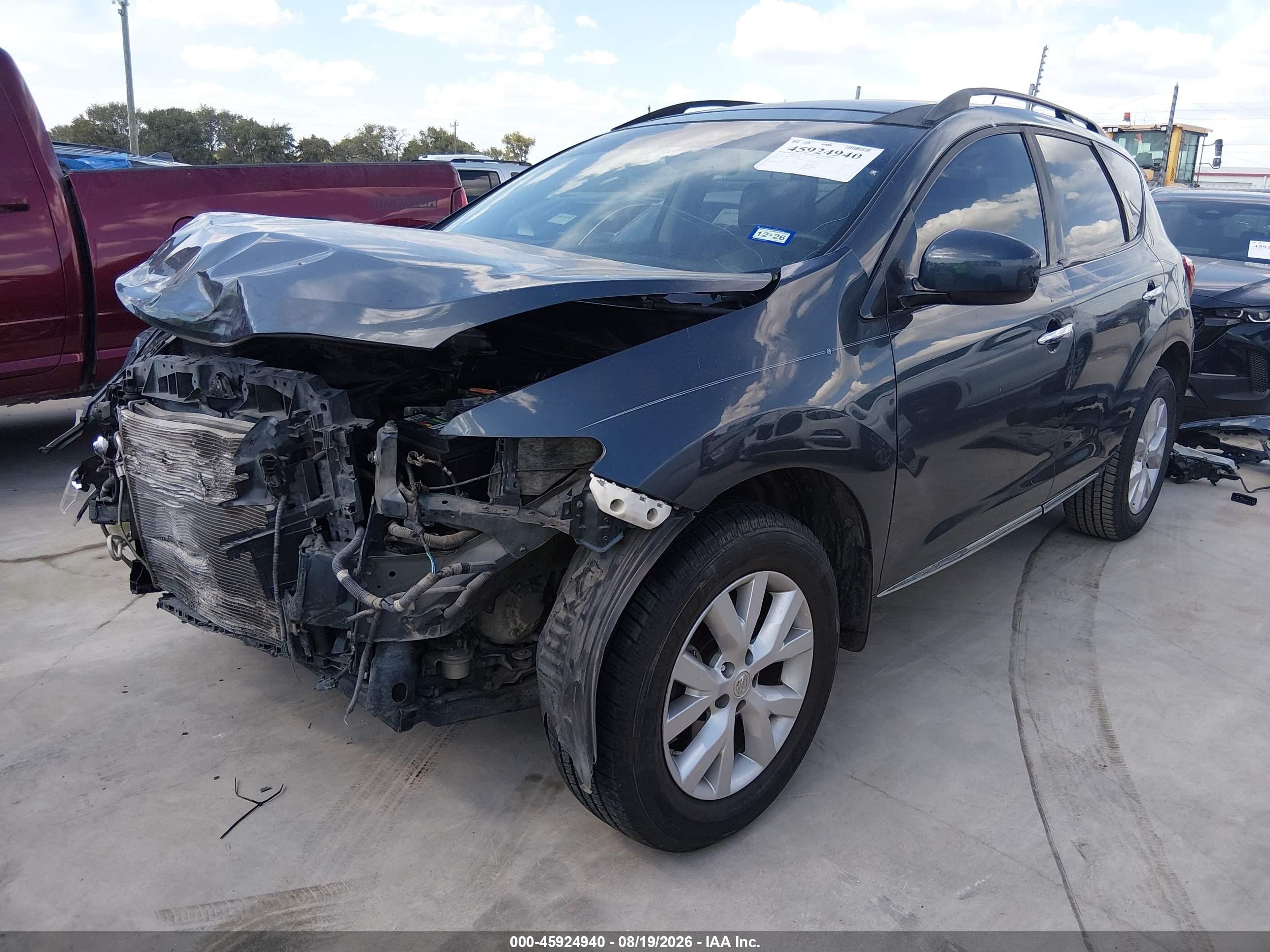 2012 Nissan Murano Sl Gray vin: JN8AZ1MU9CW113321