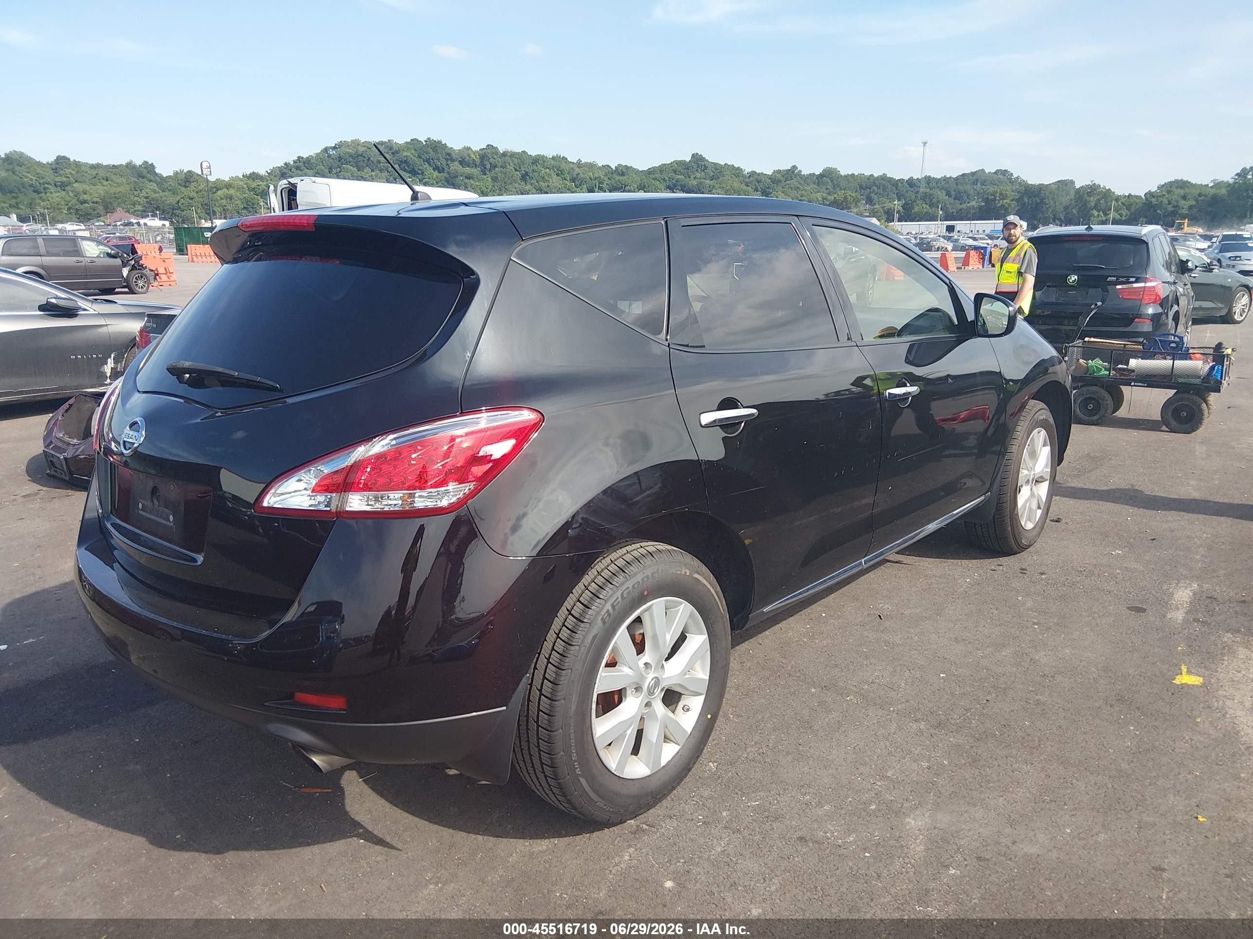 2013 Nissan Murano S Black vin: JN8AZ1MU9DW210181