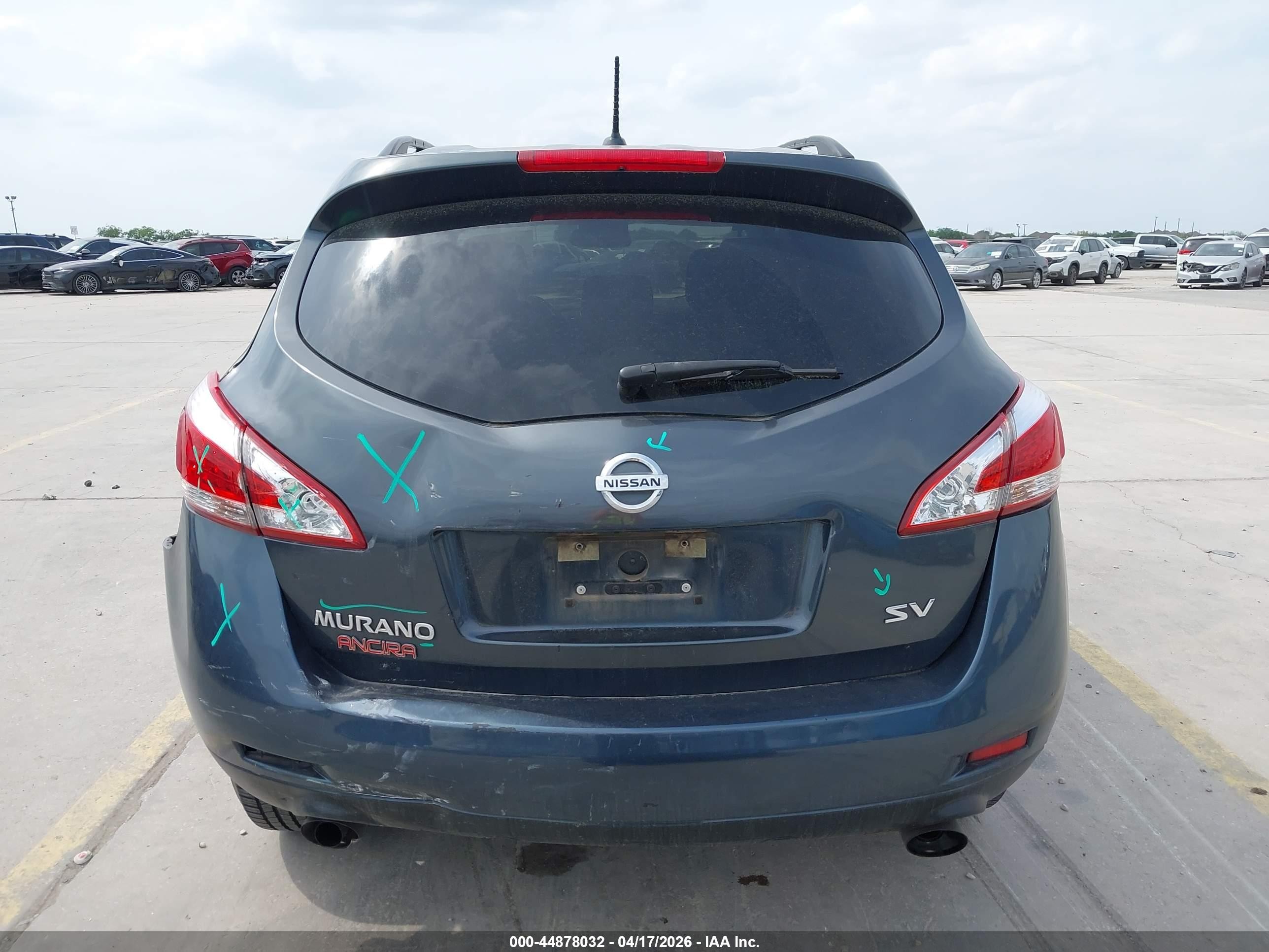 2014 Nissan Murano Sv Gray vin: JN8AZ1MU9EW413055