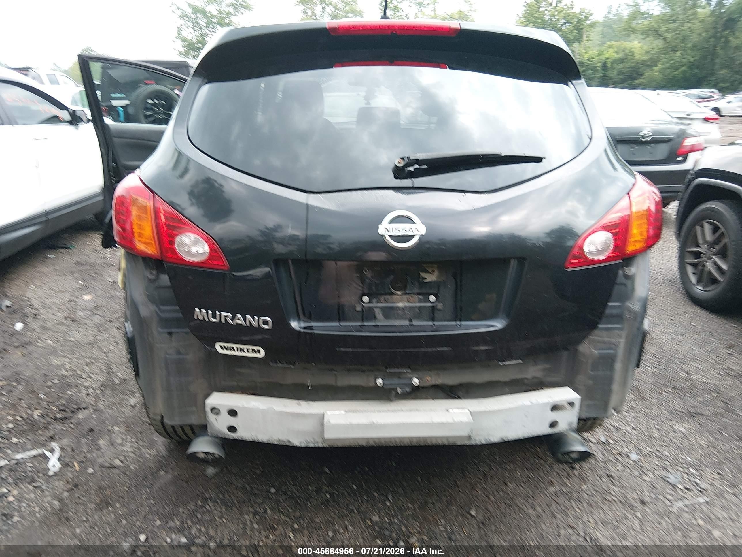2010 Nissan Murano S Black vin: JN8AZ1MUXAW000863