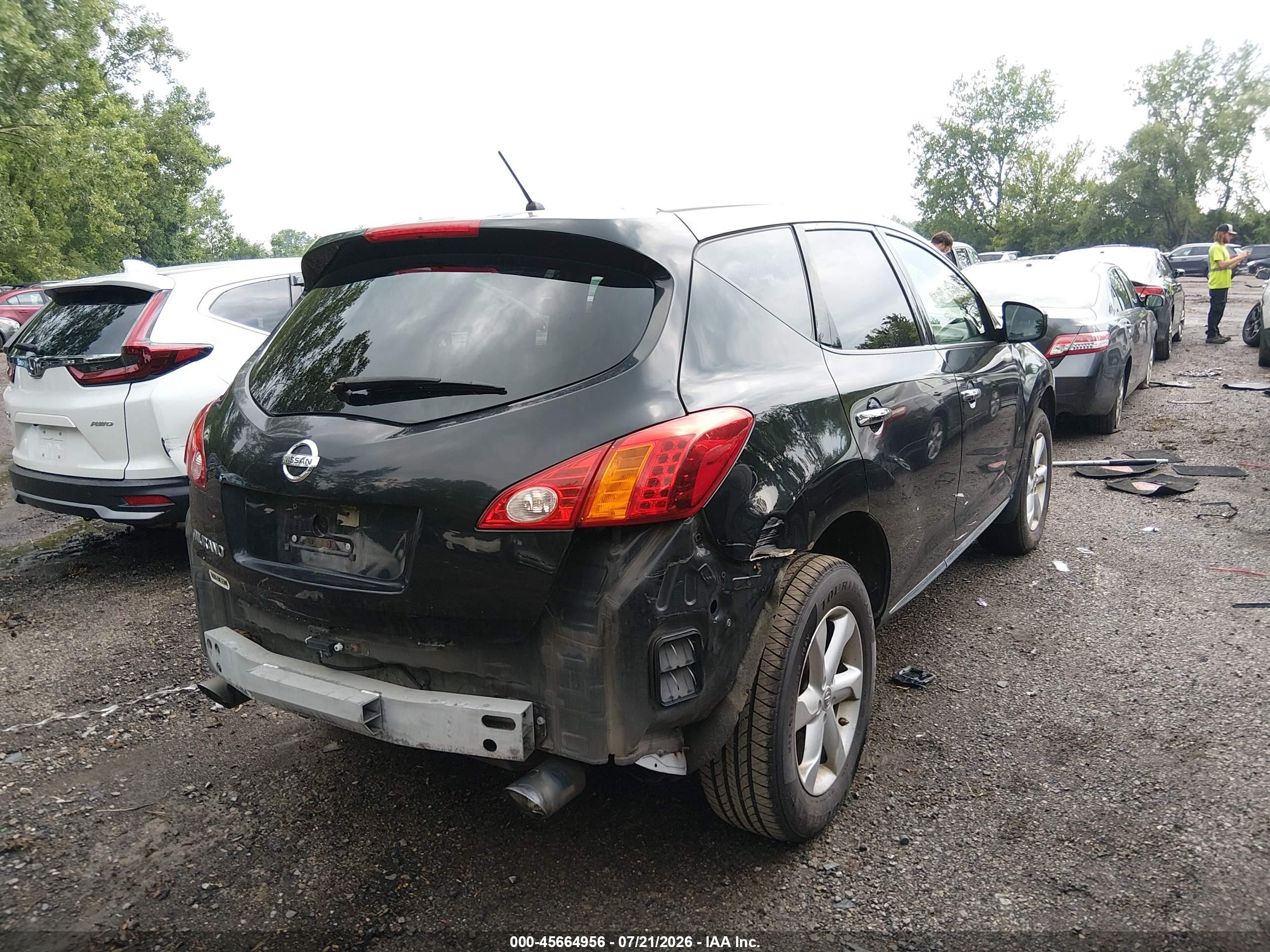 2010 Nissan Murano S Black vin: JN8AZ1MUXAW000863
