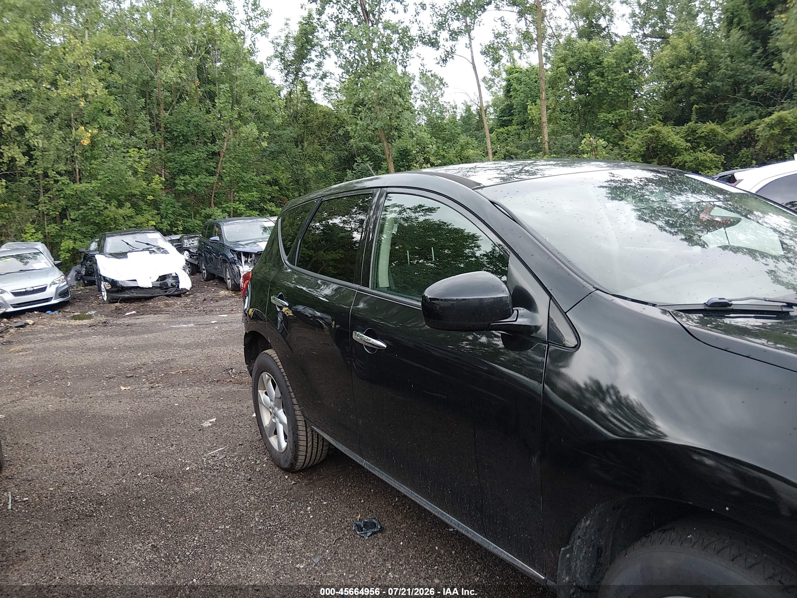 2010 Nissan Murano S Black vin: JN8AZ1MUXAW000863