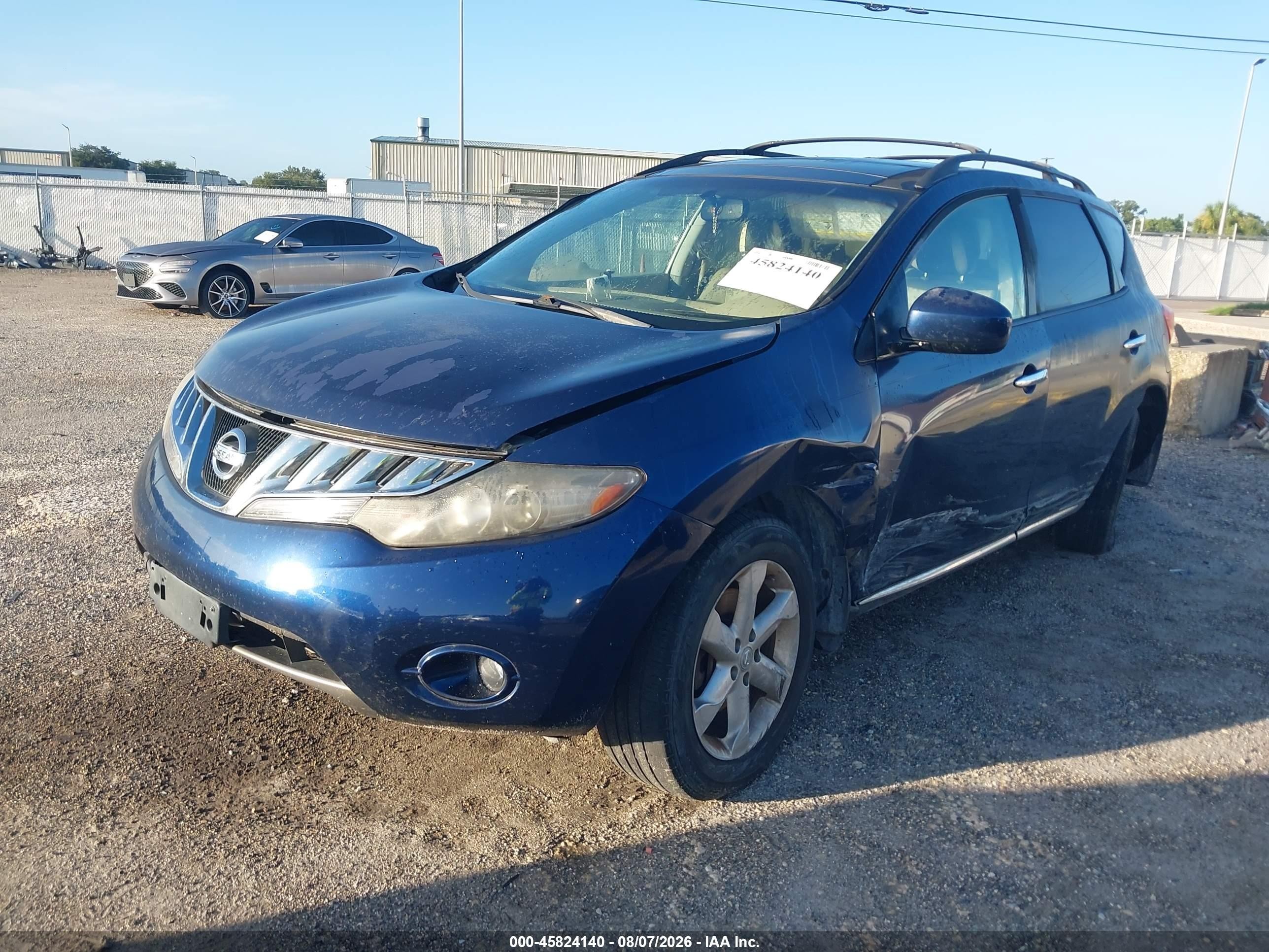 2010 Nissan Murano Sl Blue vin: JN8AZ1MUXAW000877