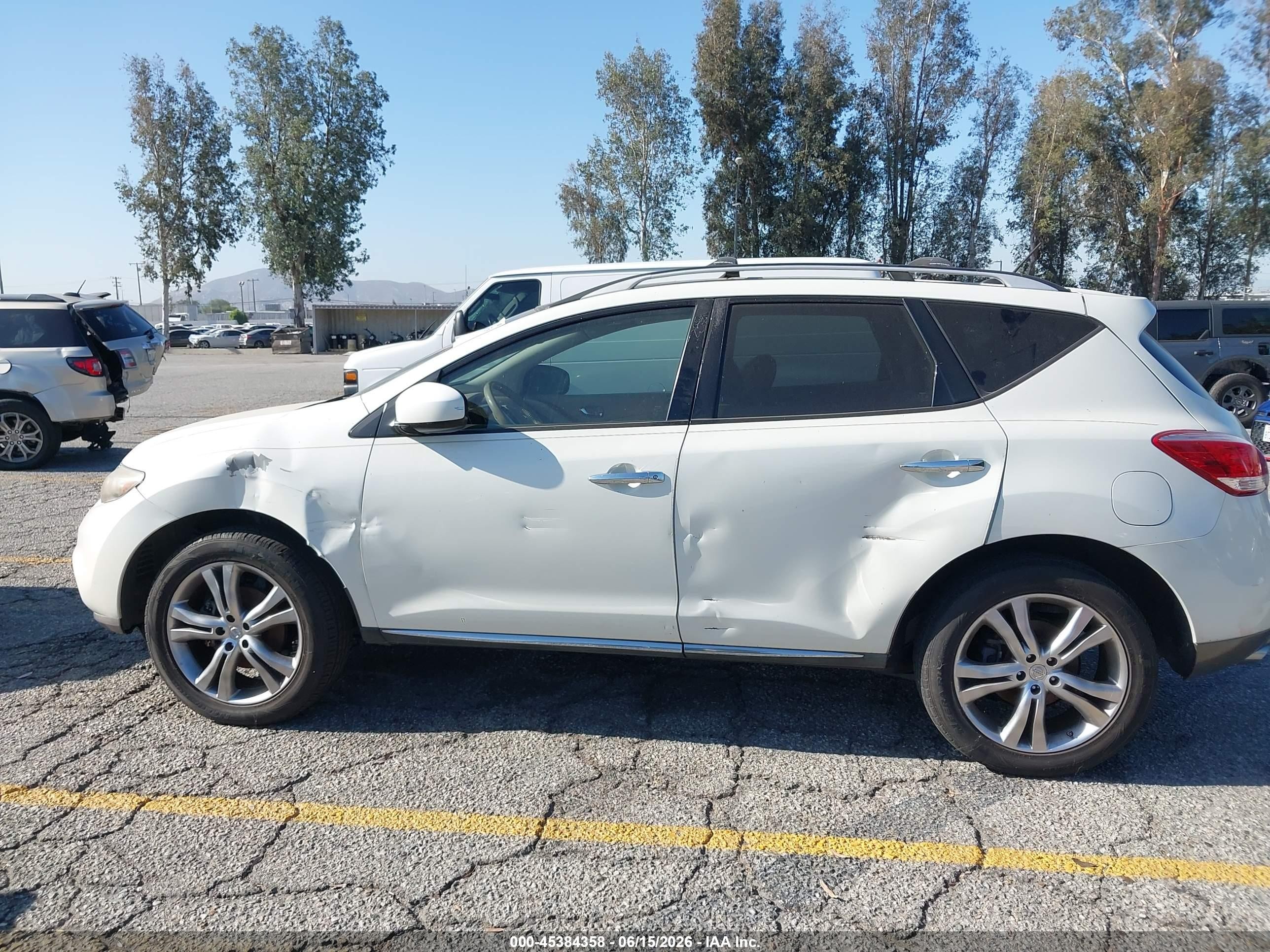 2011 Nissan Murano Le White vin: JN8AZ1MUXBW053807